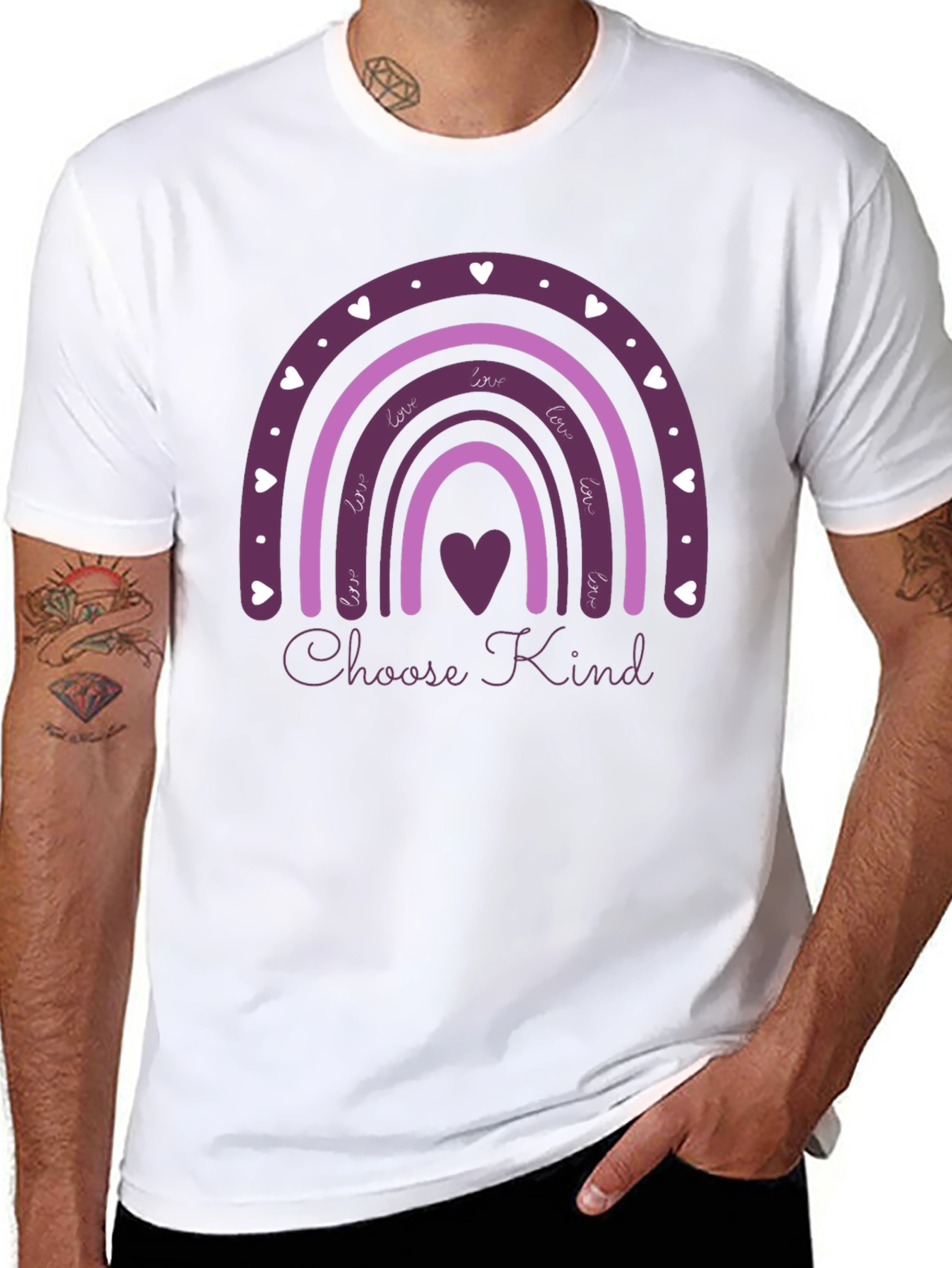 Choose Kind Rainbow Heart Graphic Tee