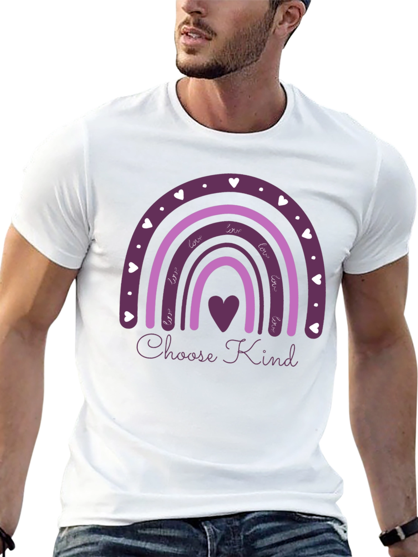 Choose Kind Rainbow Heart Graphic Tee
