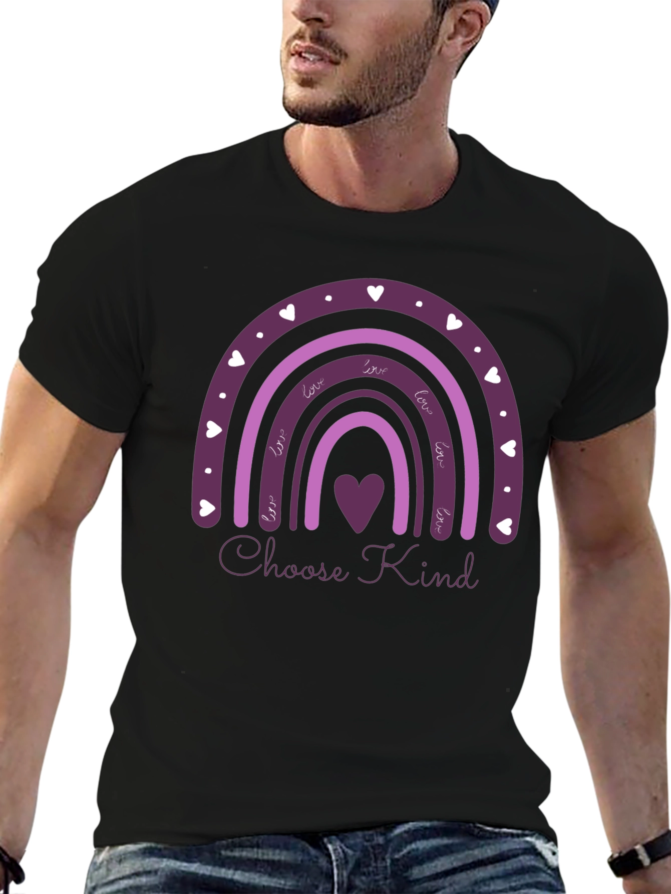 Choose Kind Rainbow Heart Graphic Tee