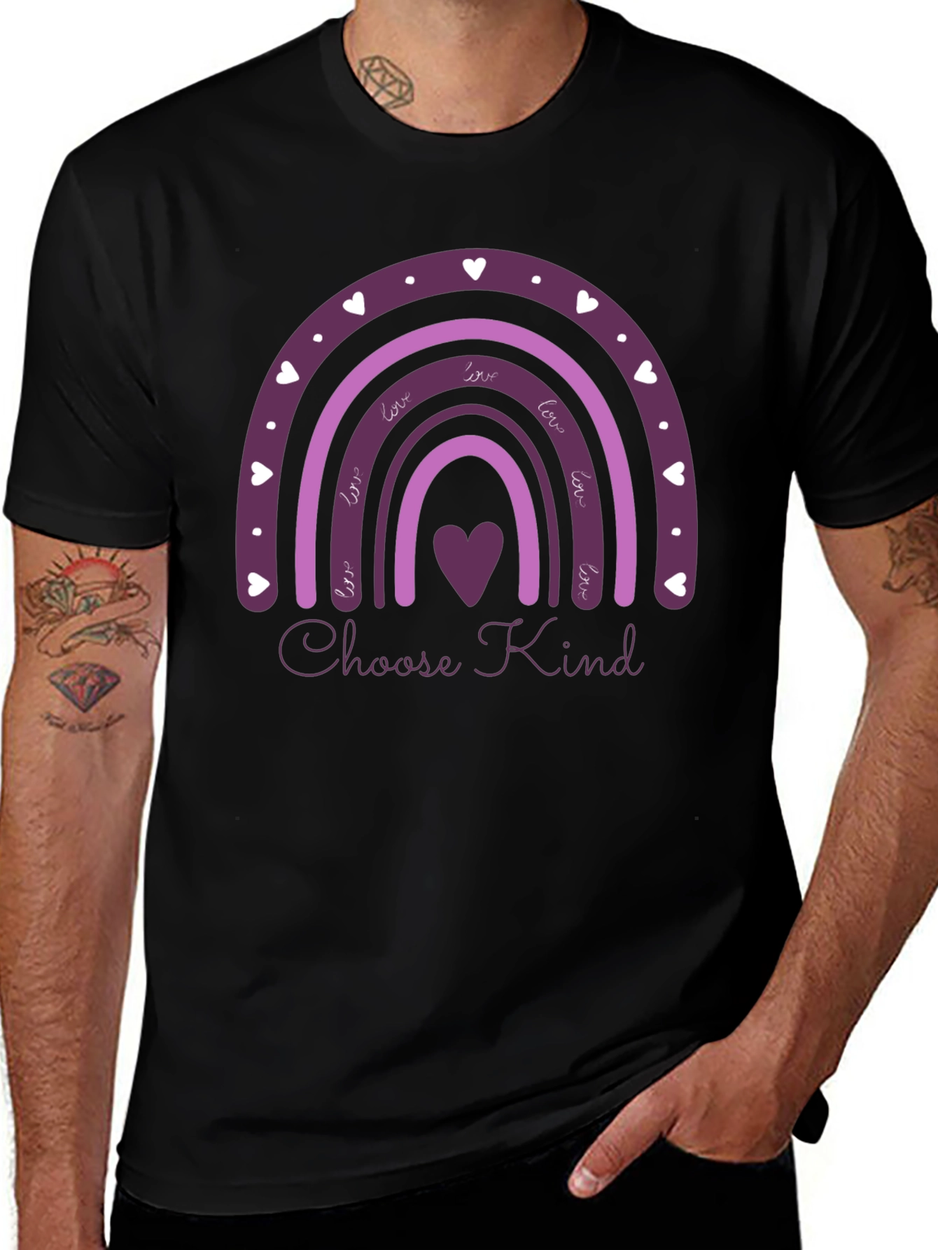 Choose Kind Rainbow Heart Graphic Tee