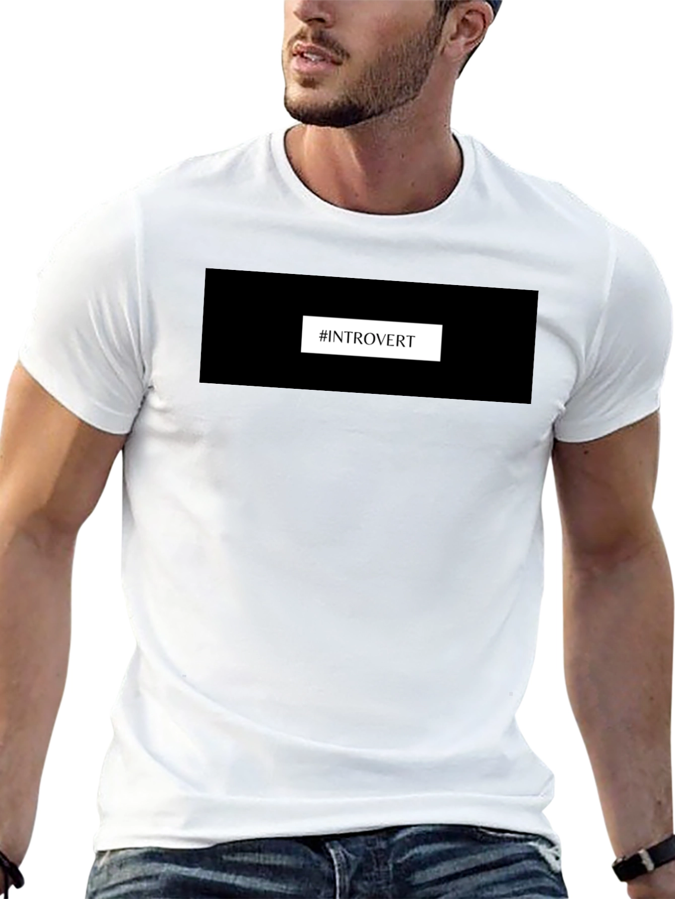 Introvert T-Shirt - Black Comfortable Fit