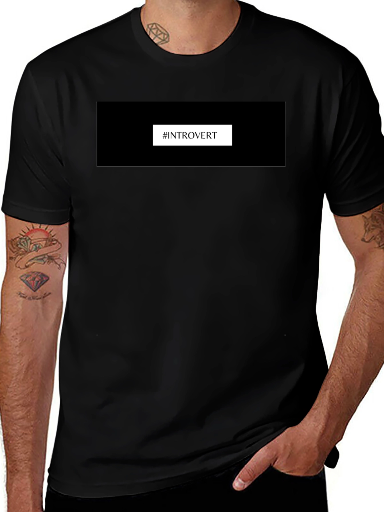 Introvert T-Shirt - Black Comfortable Fit