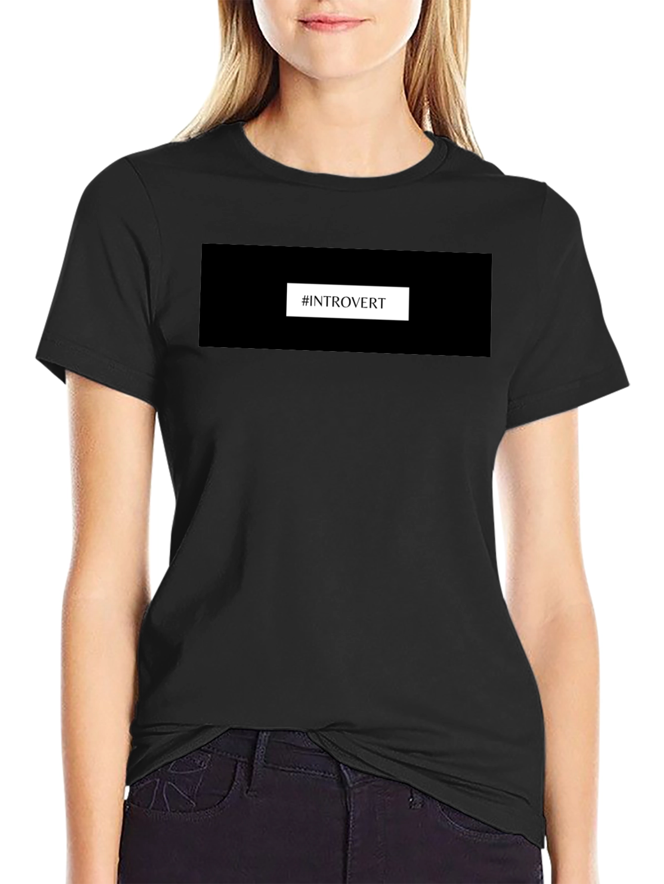 Introvert T-Shirt - Black Comfortable Fit