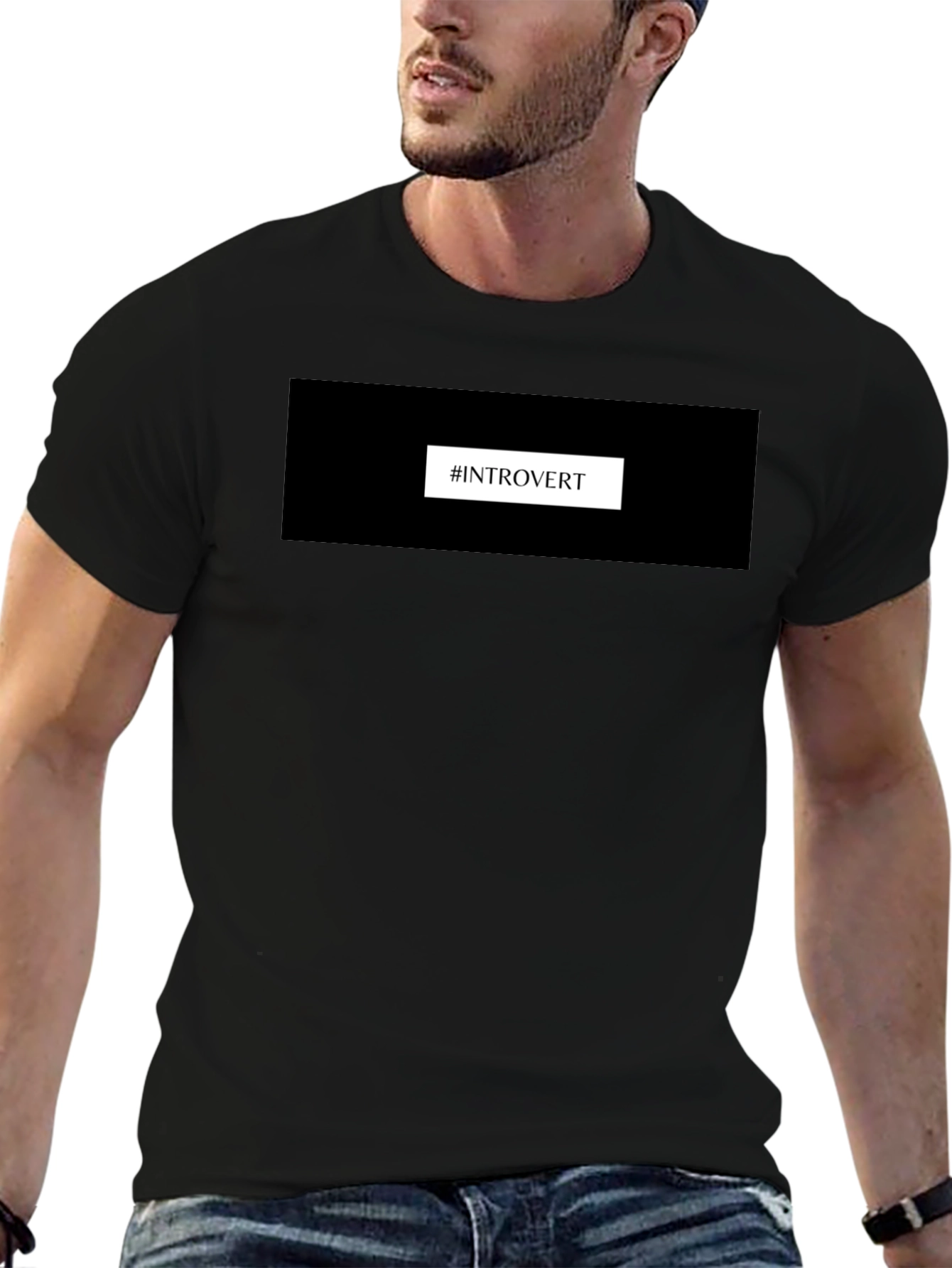 Introvert T-Shirt - Black Comfortable Fit