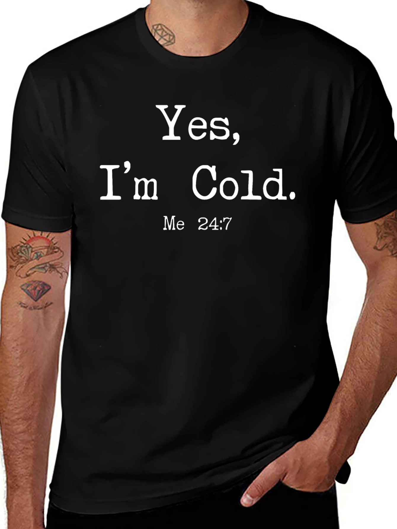 Funny Yes Im Cold Black T-Shirt