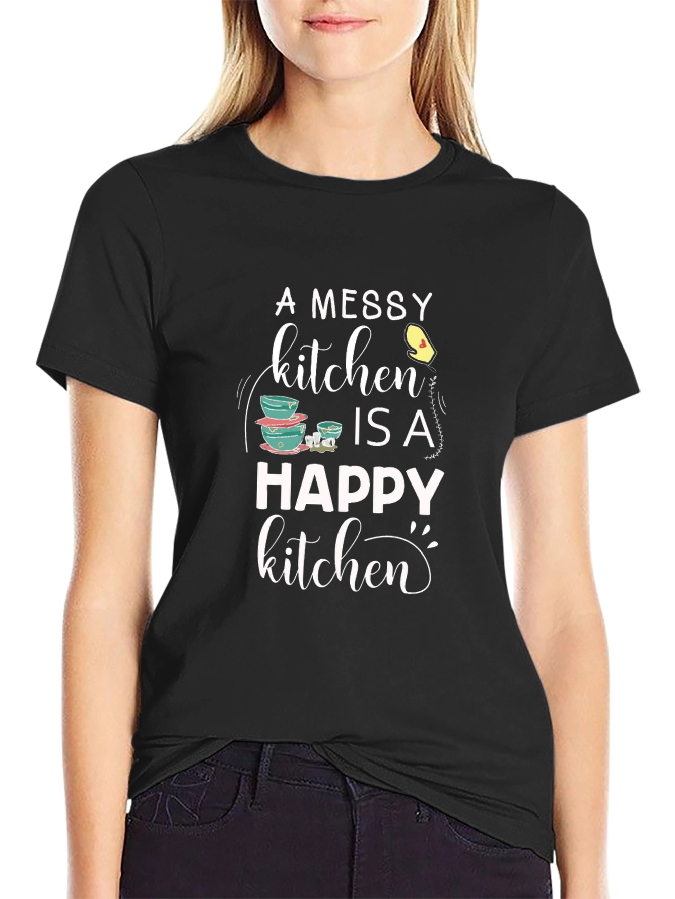 Messy Kitchen Happy Kitchen Graphic Tee