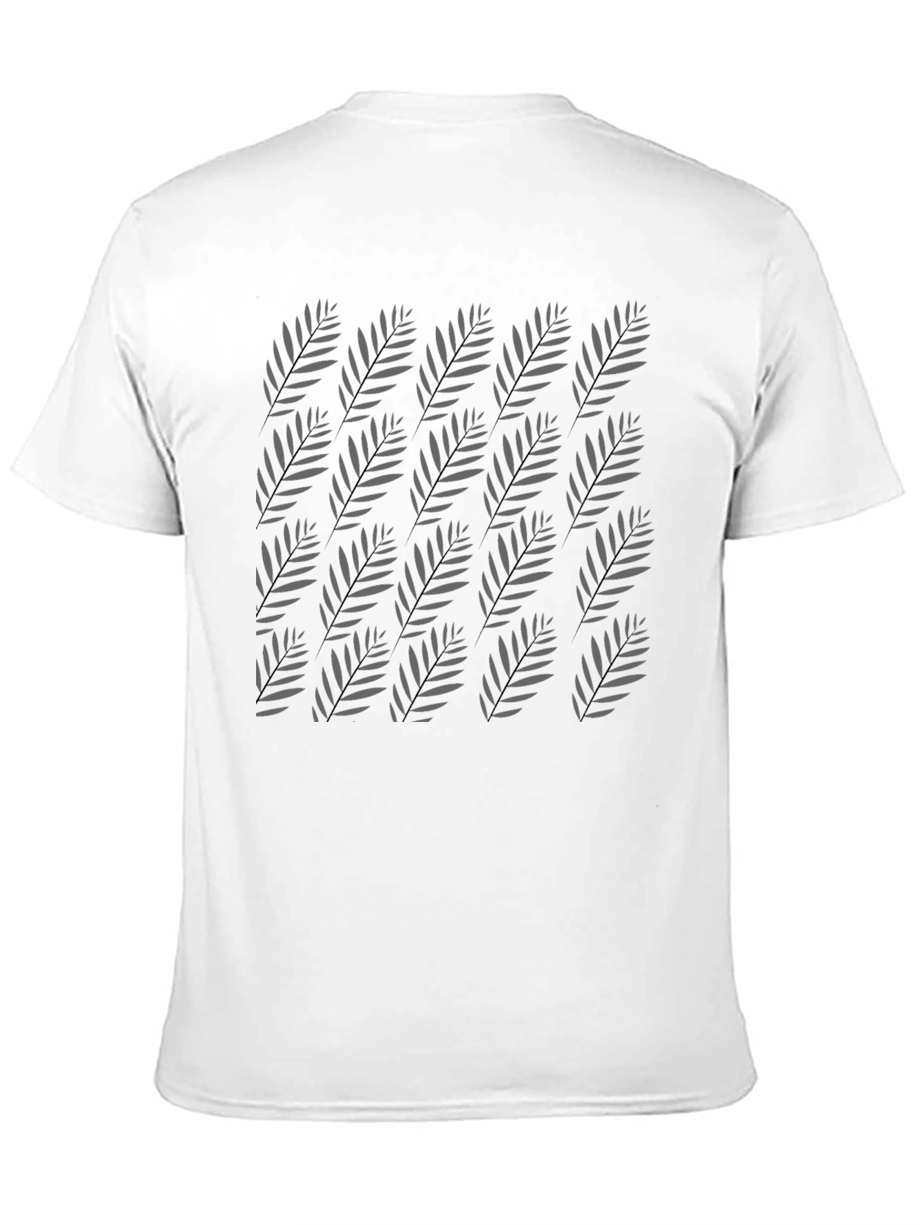 Tropical Leaf Pattern Black T-Shirt