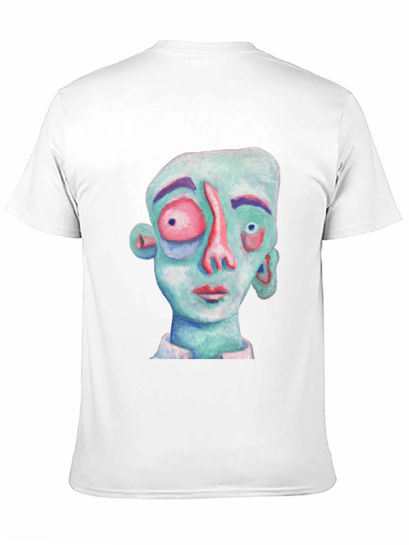 Abstract Face Graphic T-Shirt - Black