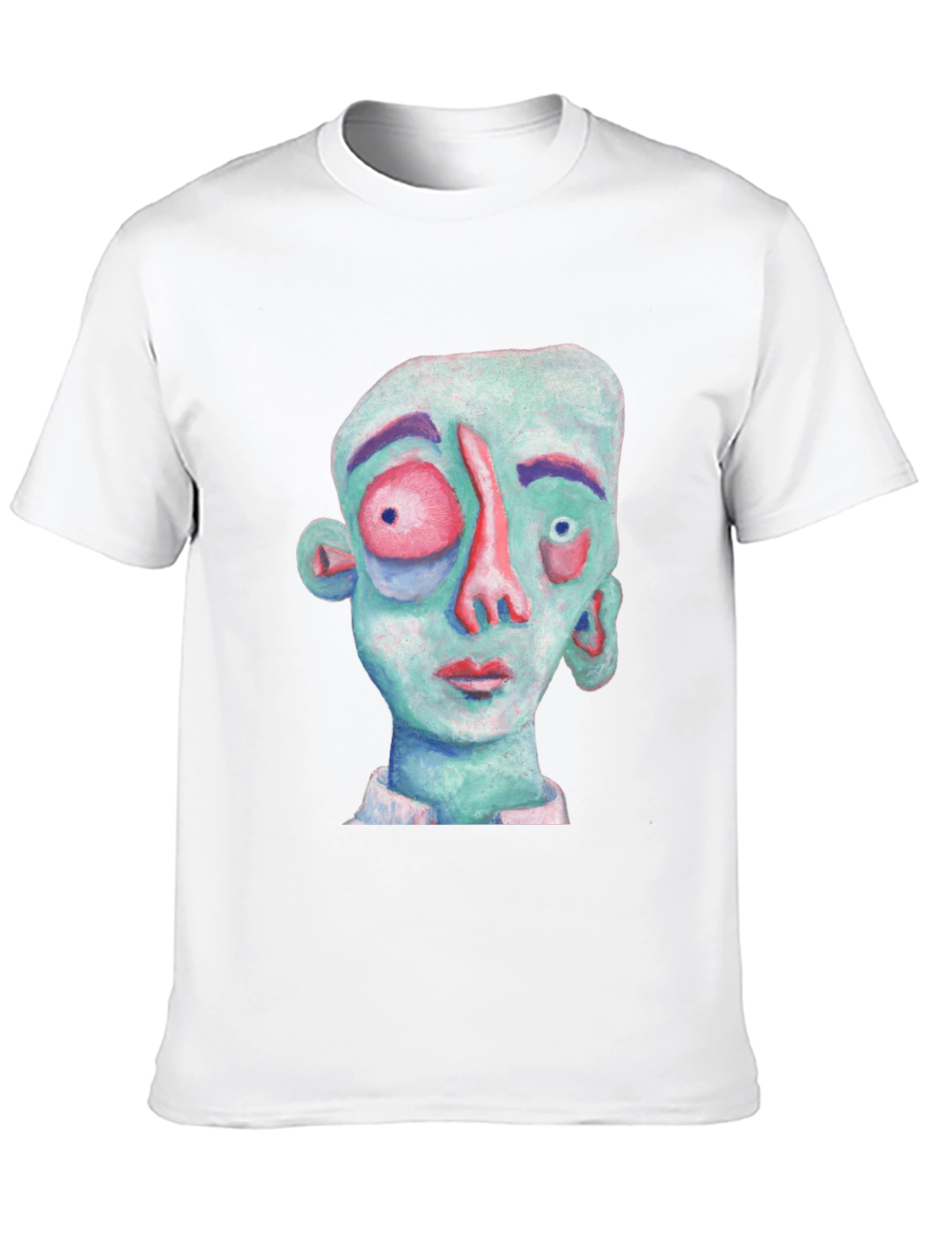 Abstract Face Graphic T-Shirt - Black