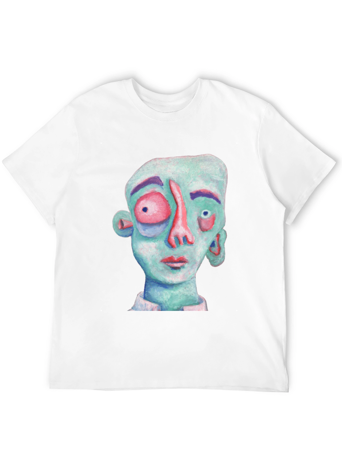 Abstract Face Graphic T-Shirt - Black