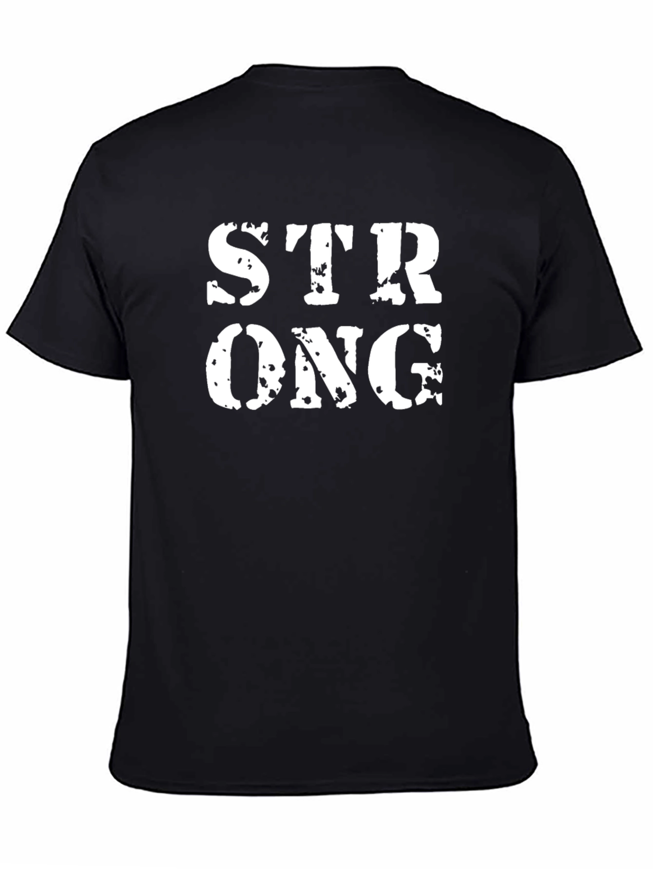 Distressed STRONG Graphic Tee - Black
