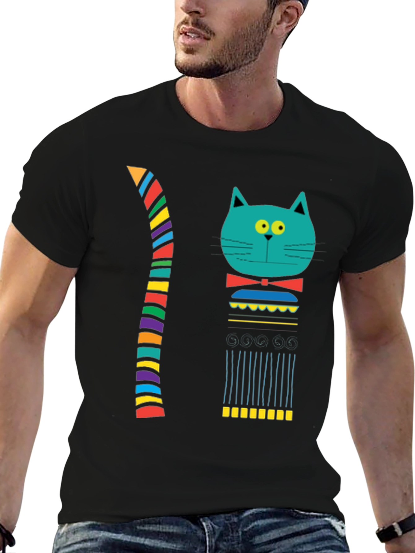 Funky Cat Graphic T-Shirt - Unique Design