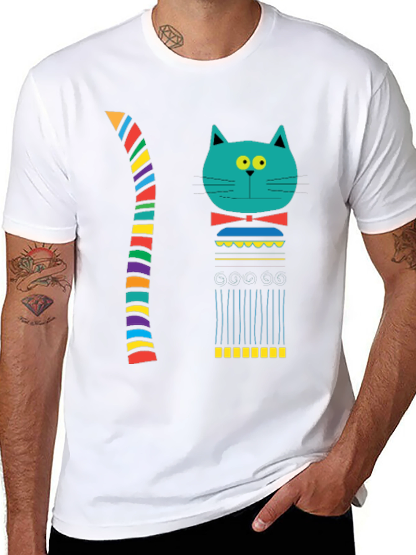 Funky Cat Graphic T-Shirt - Unique Design