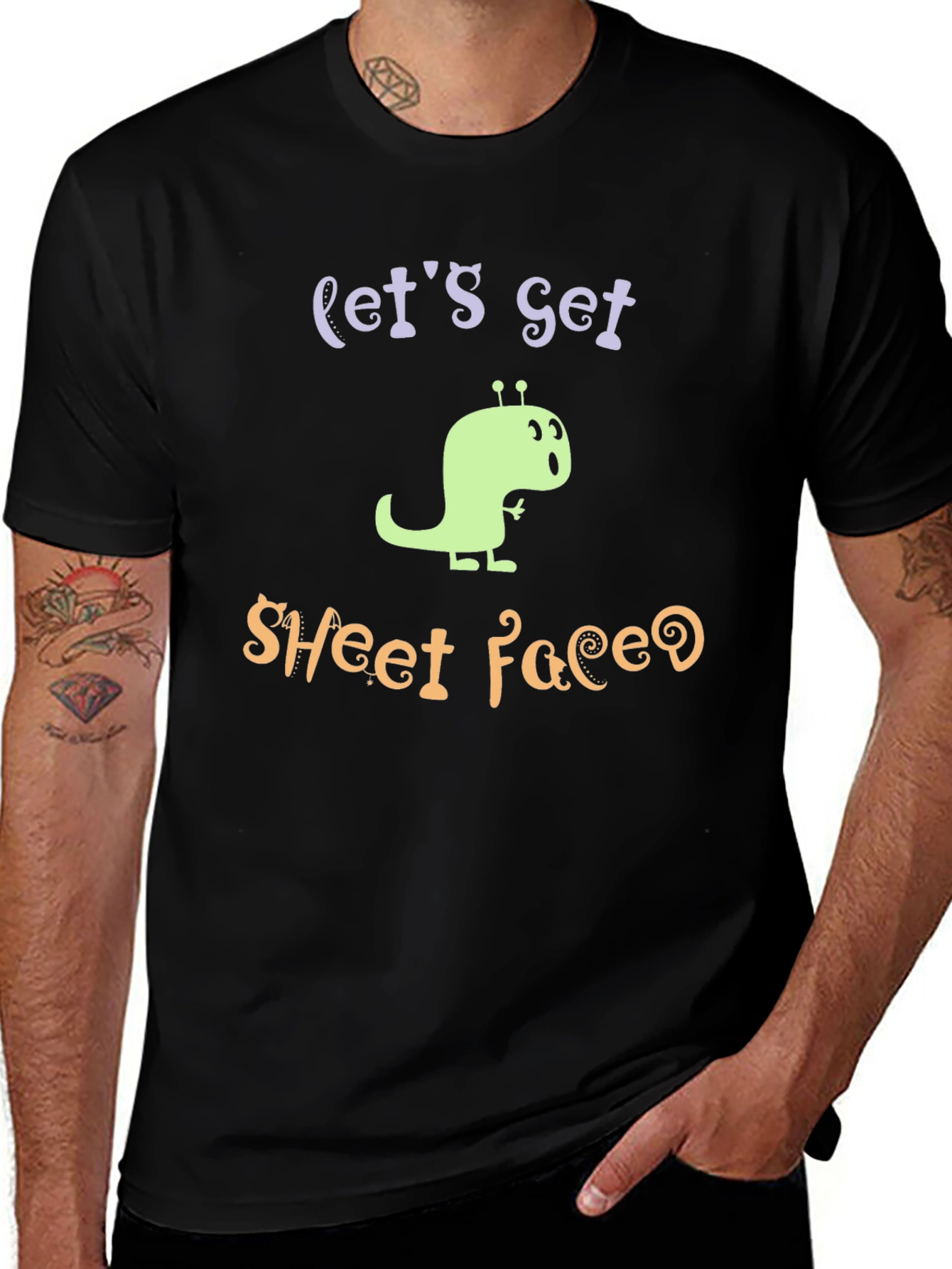Lets Get Sheet Faced Funny Graphic T-Shirt