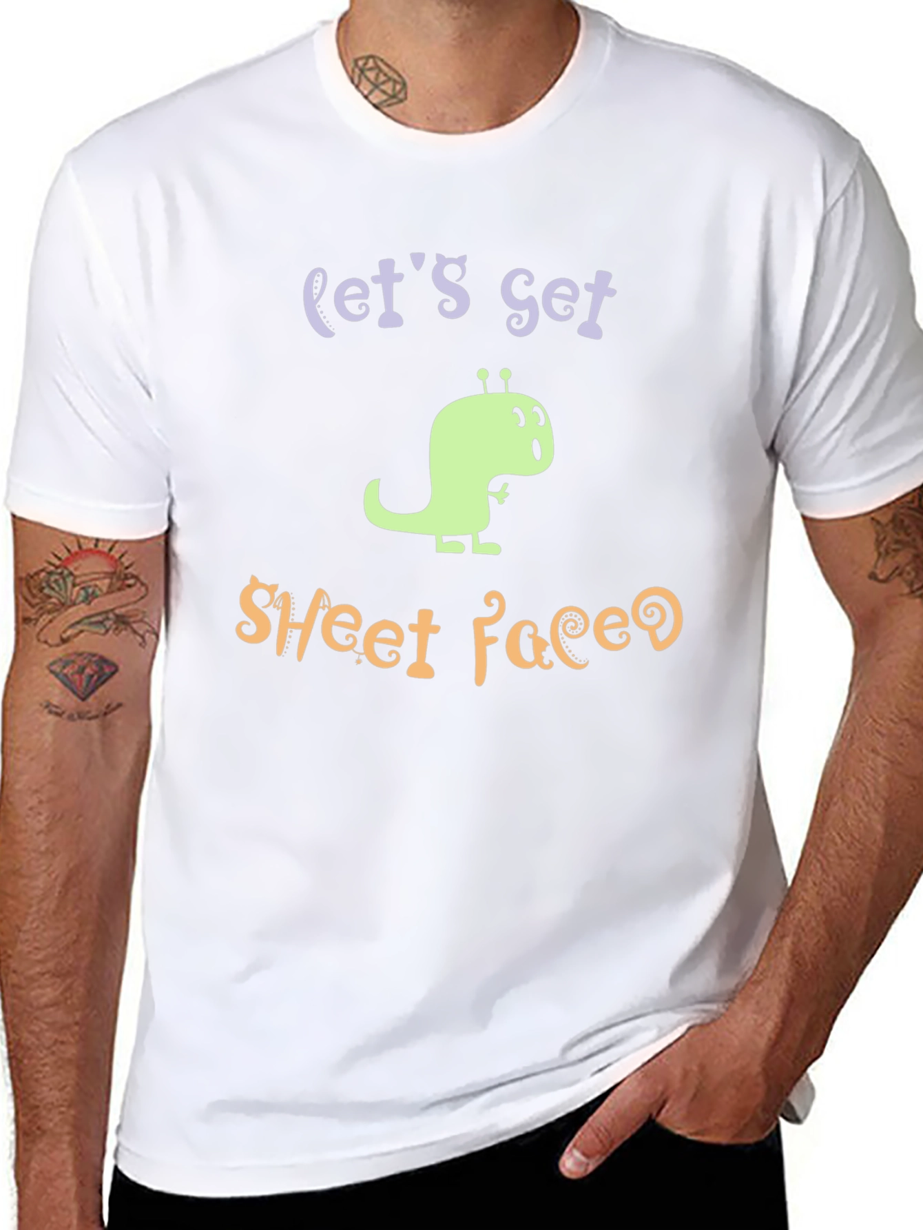 Lets Get Sheet Faced Funny Graphic T-Shirt