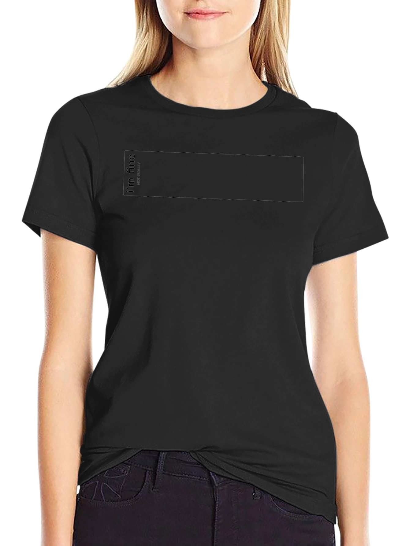 Black Graphic T-Shirt - Im Fine (Not Really)