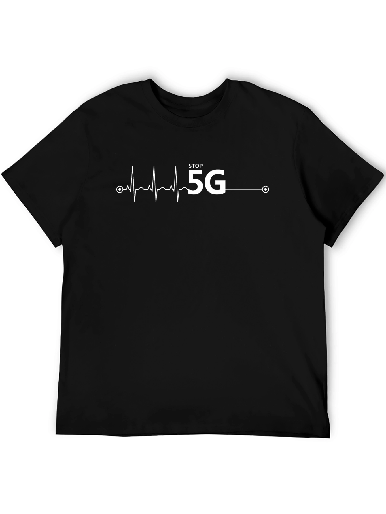 Stop 5G Graphic Print Crew Neck T-Shirt