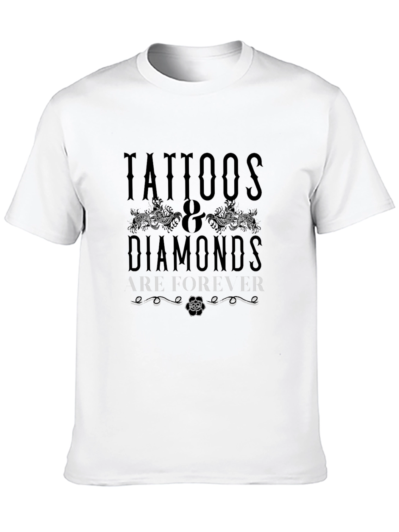 Tattoos & Diamonds Forever Black Graphic Tee