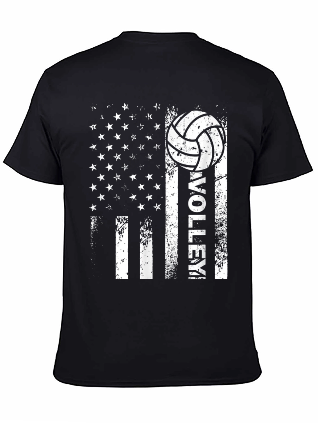 Volleyball American Flag Graphic T-Shirt