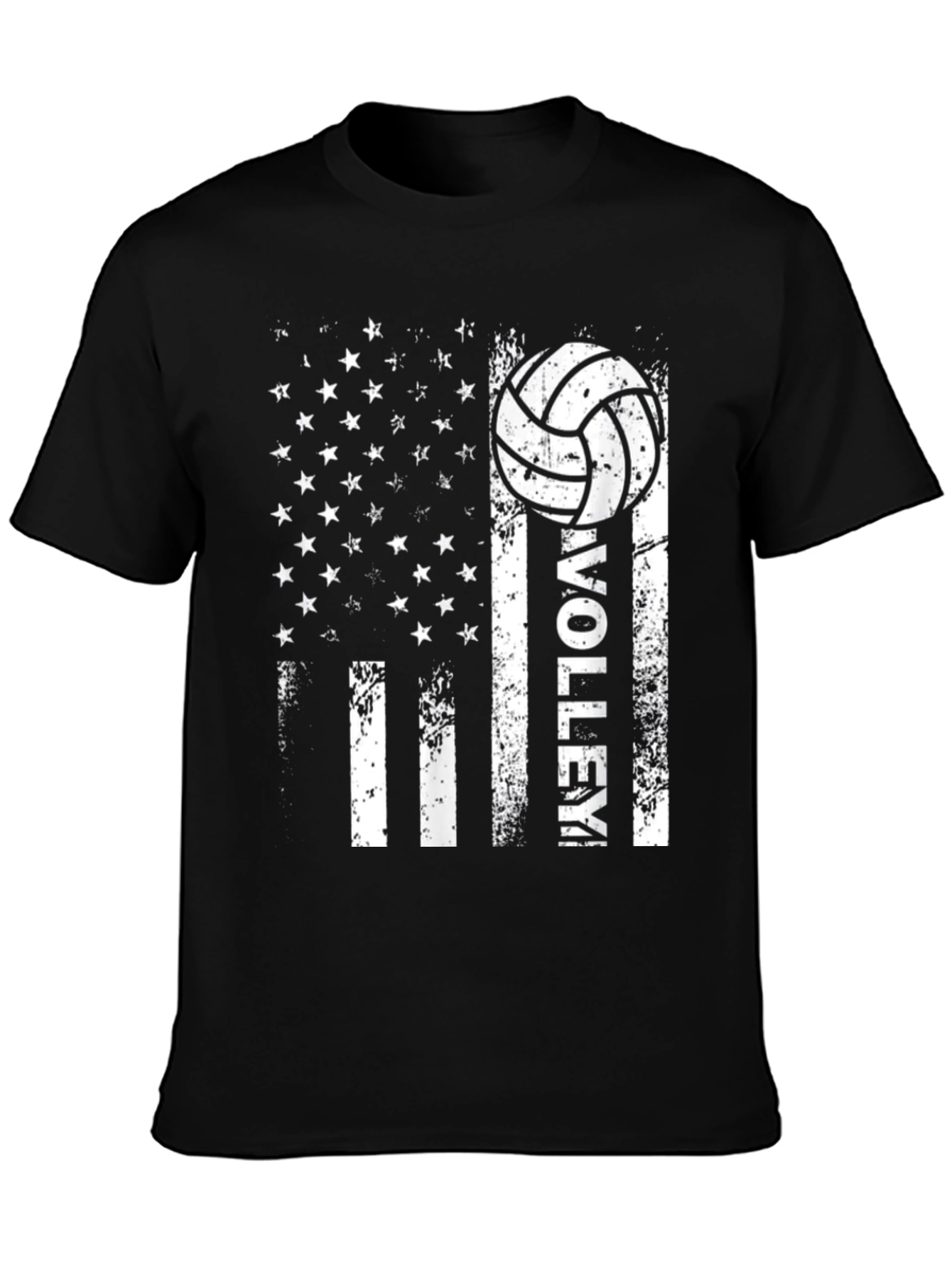 Volleyball American Flag Graphic T-Shirt