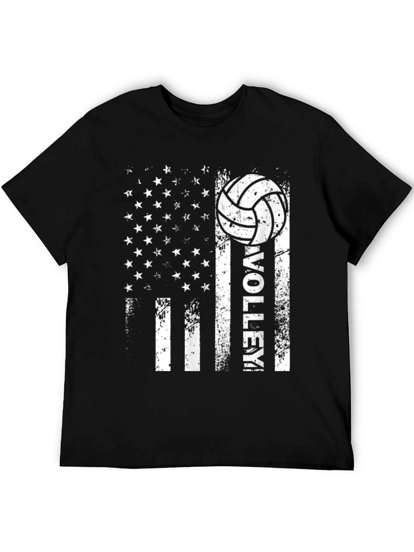Volleyball American Flag Graphic T-Shirt
