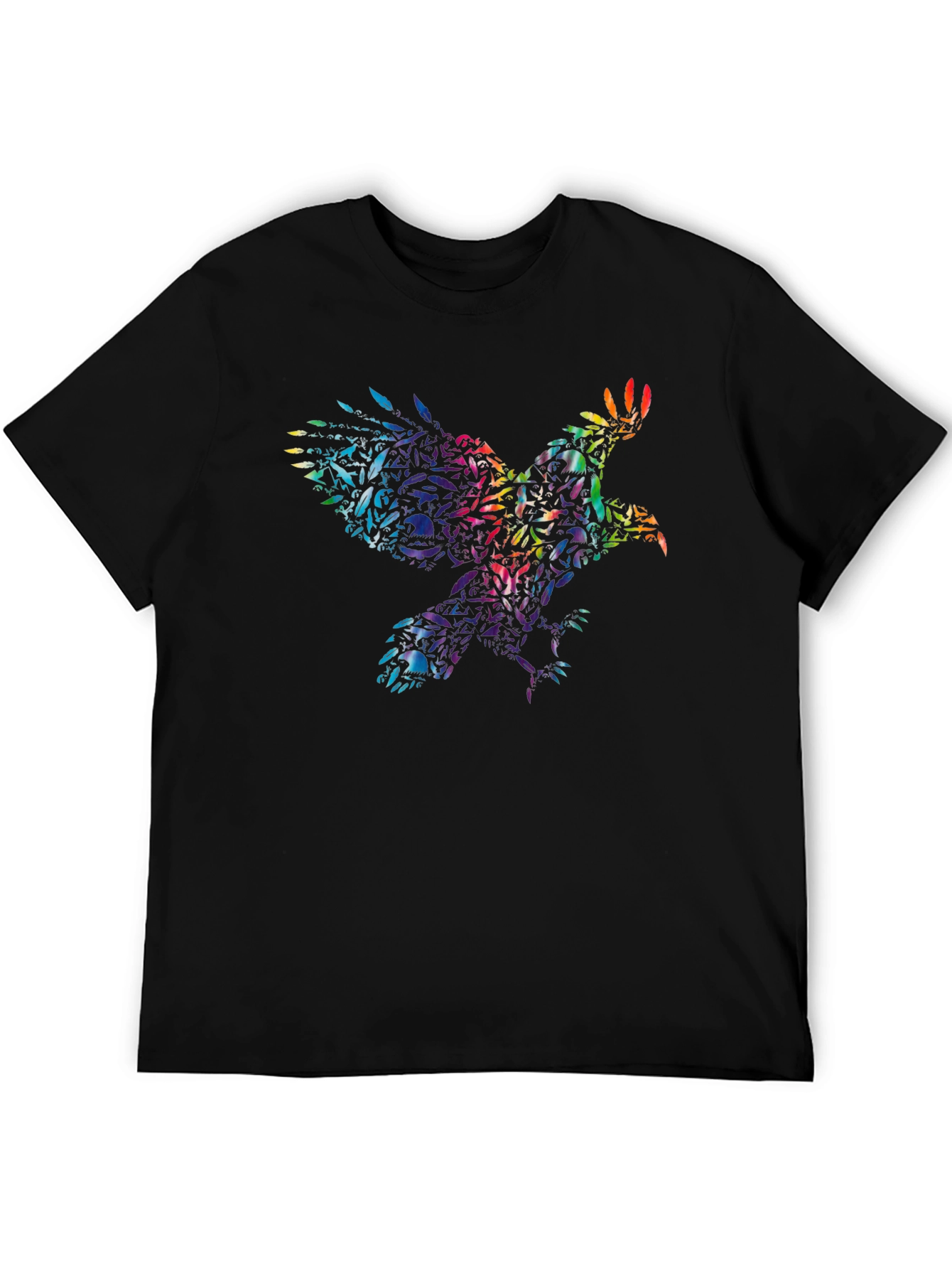 Rainbow Eagle Skull T-Shirt - Mens Graphic Tee