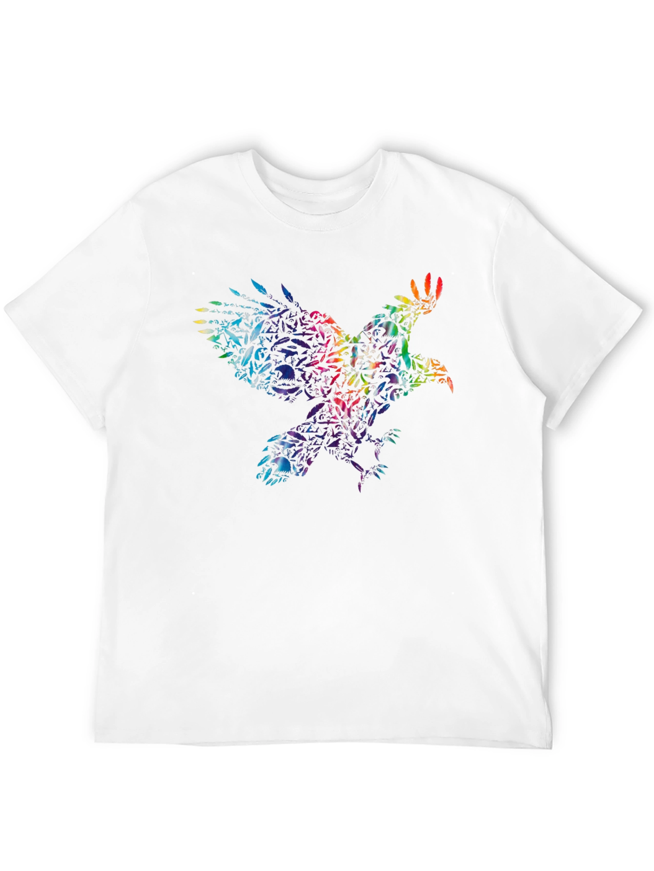 Rainbow Eagle Skull T-Shirt - Mens Graphic Tee