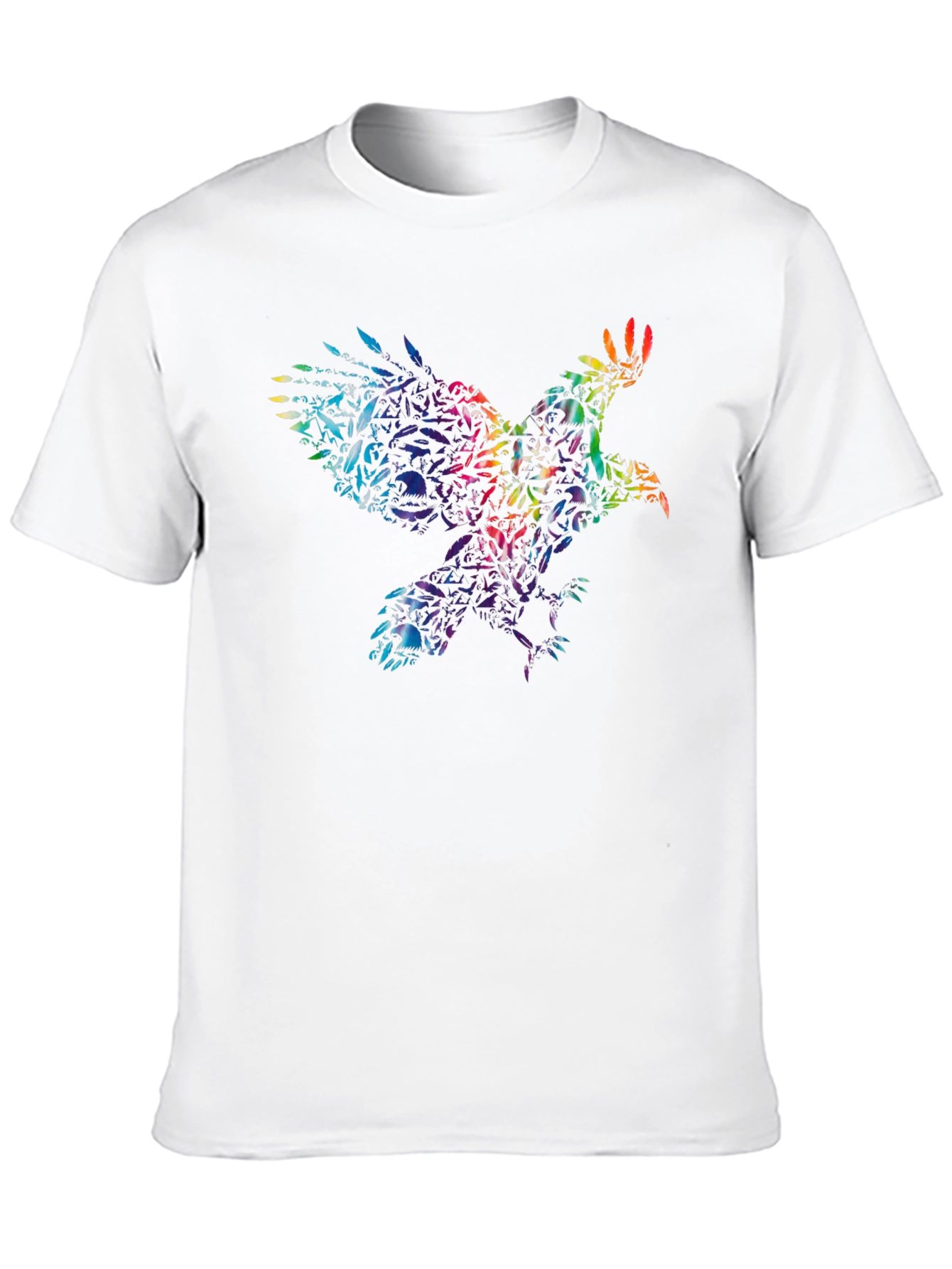 Rainbow Eagle Skull T-Shirt - Mens Graphic Tee