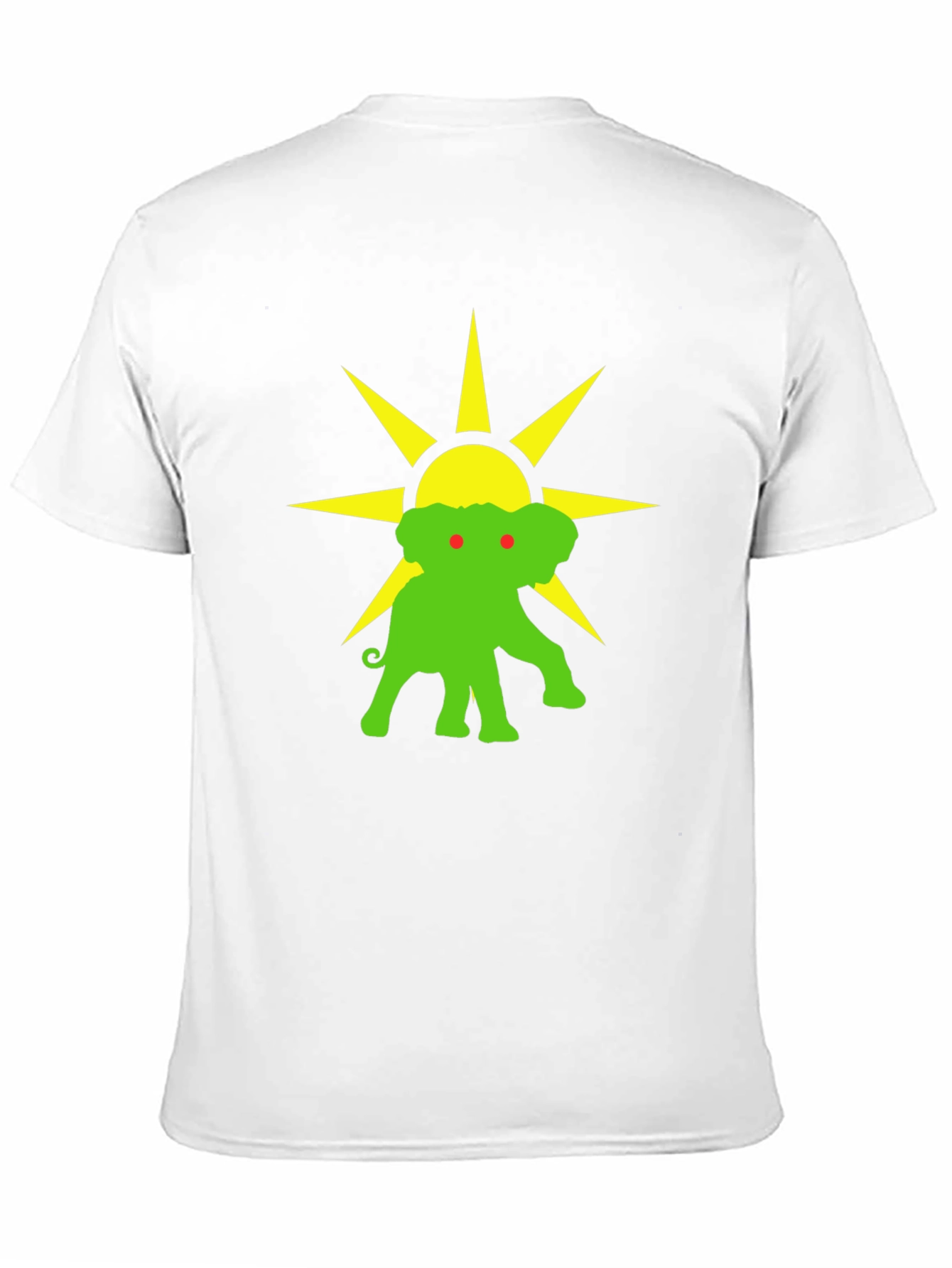 Elephant Sun Graphic Tee - Black Cotton T-Shirt