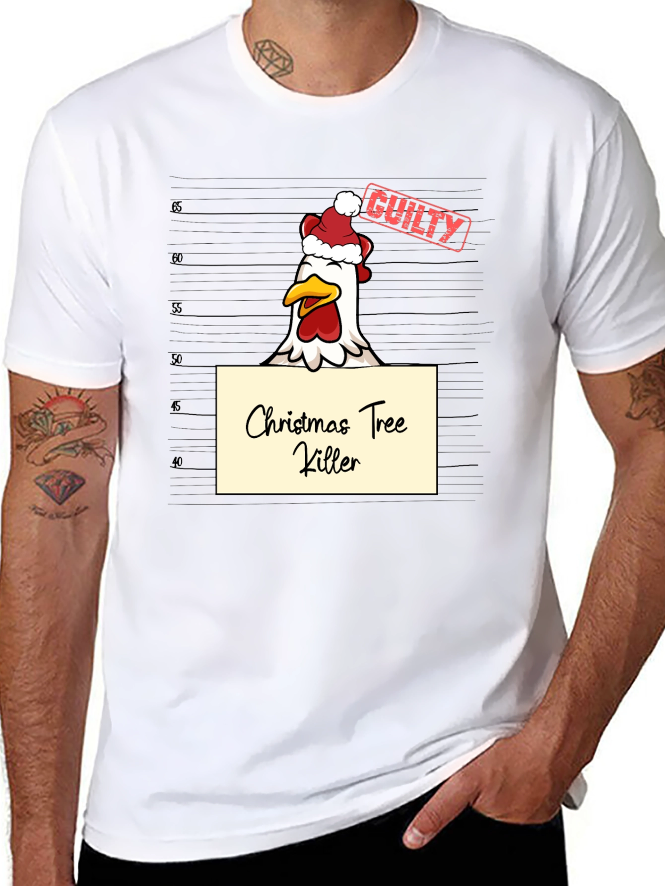 Funny Christmas Chicken T-Shirt - Guilty!