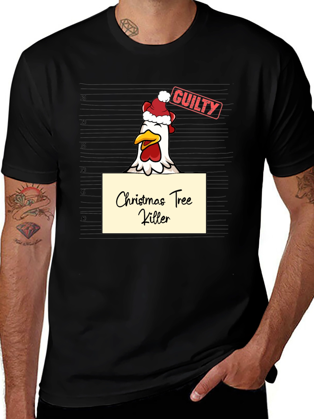 Funny Christmas Chicken T-Shirt - Guilty!