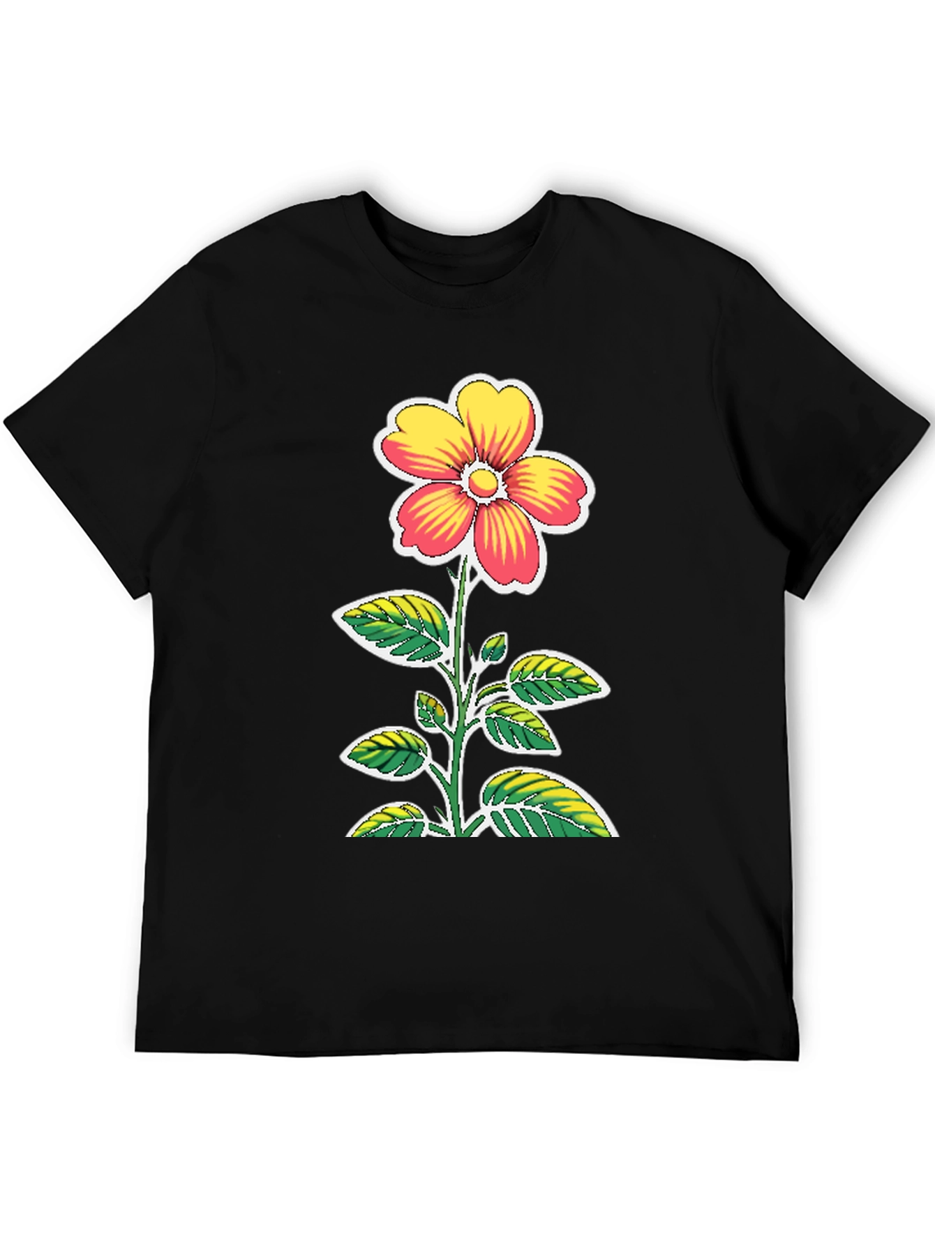 Floral Graphic Black T-Shirt