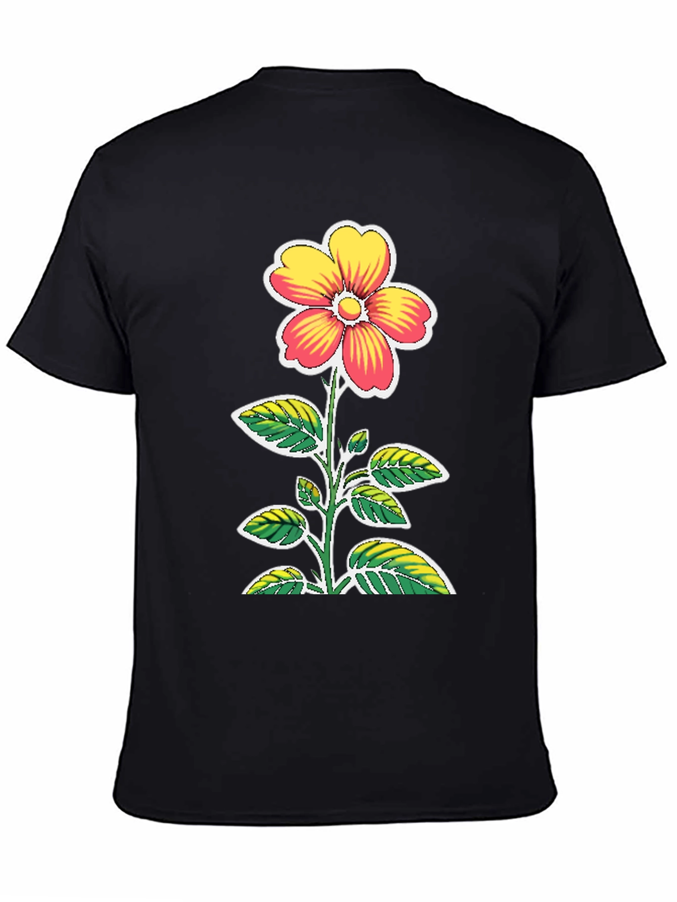 Floral Graphic Black T-Shirt
