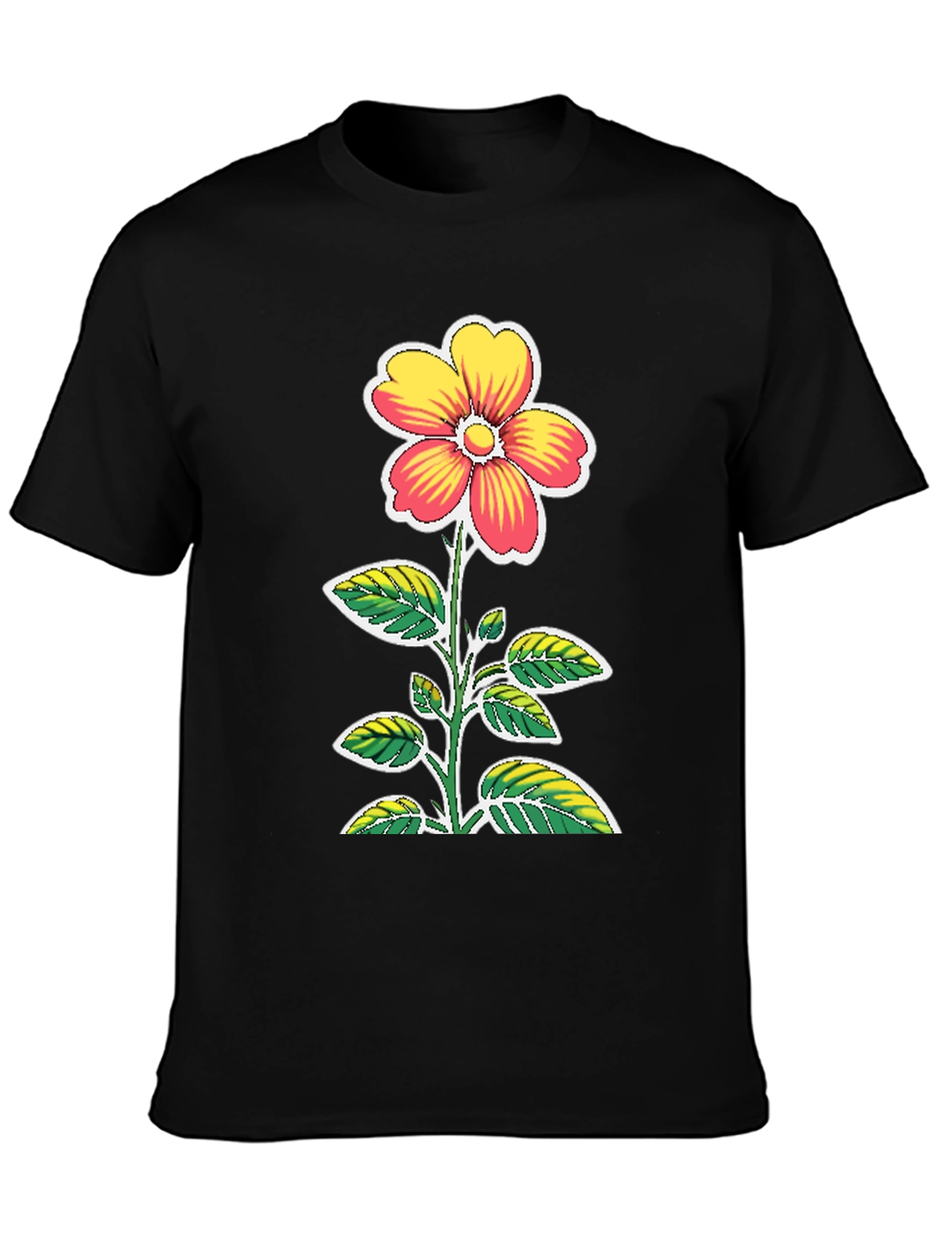 Floral Graphic Black T-Shirt