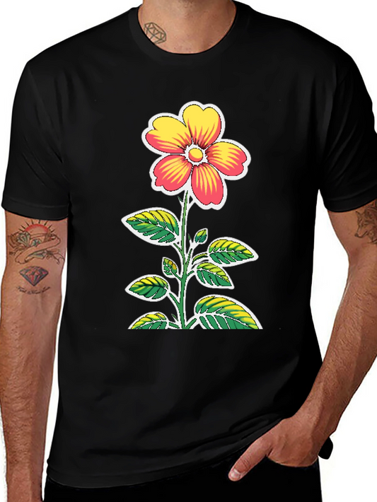 Floral Graphic Black T-Shirt
