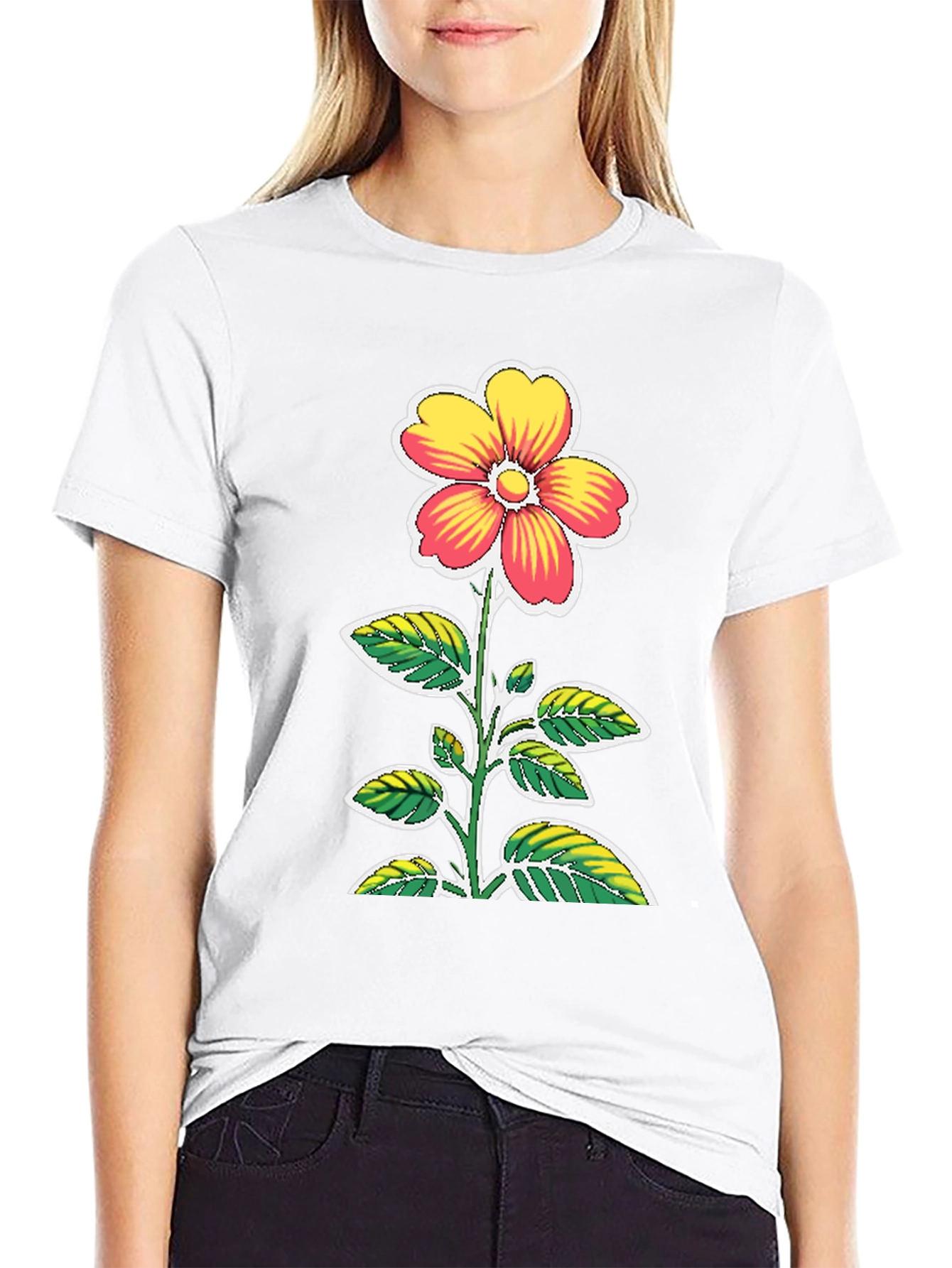 Floral Graphic Black T-Shirt