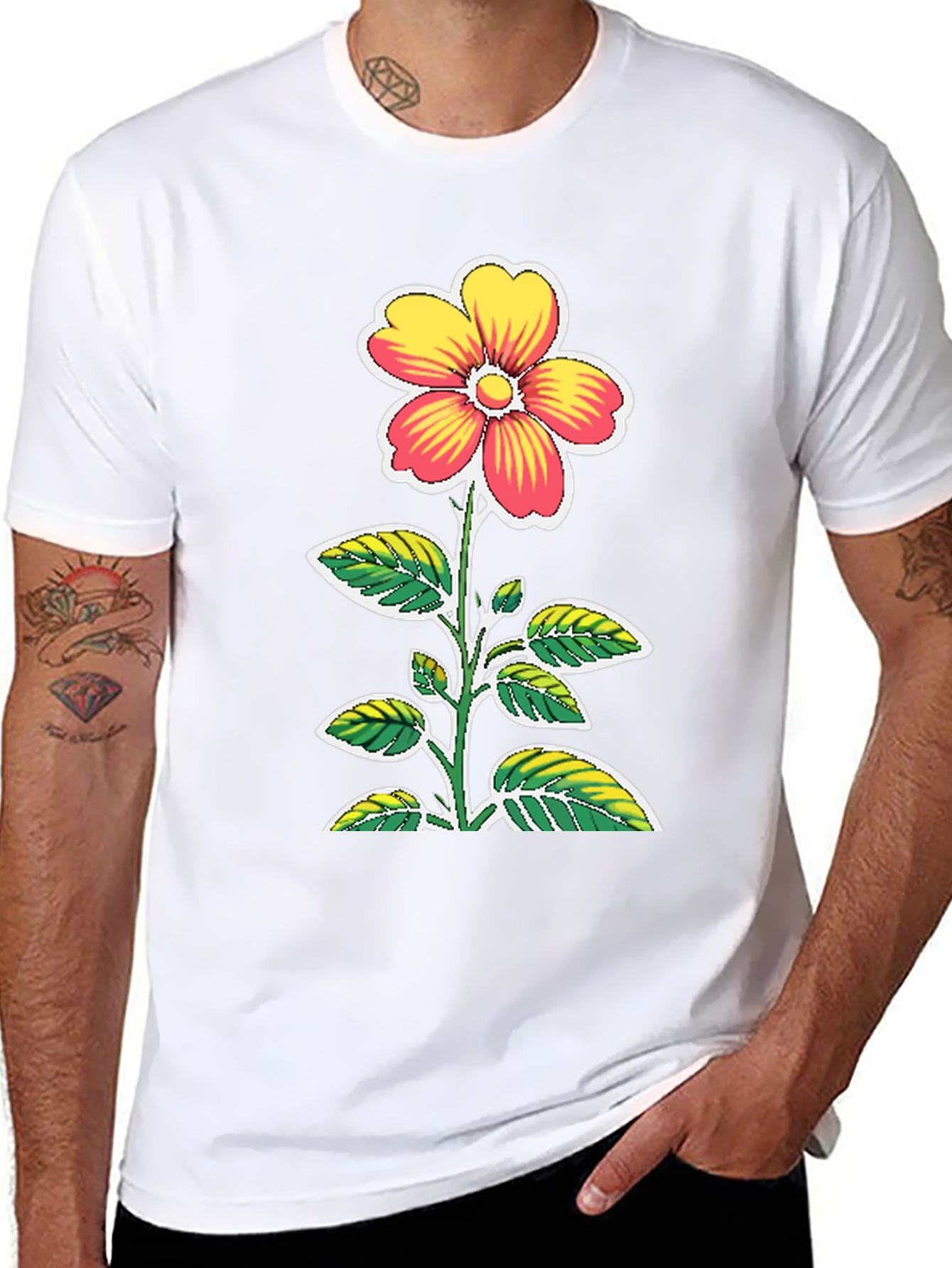 Floral Graphic Black T-Shirt