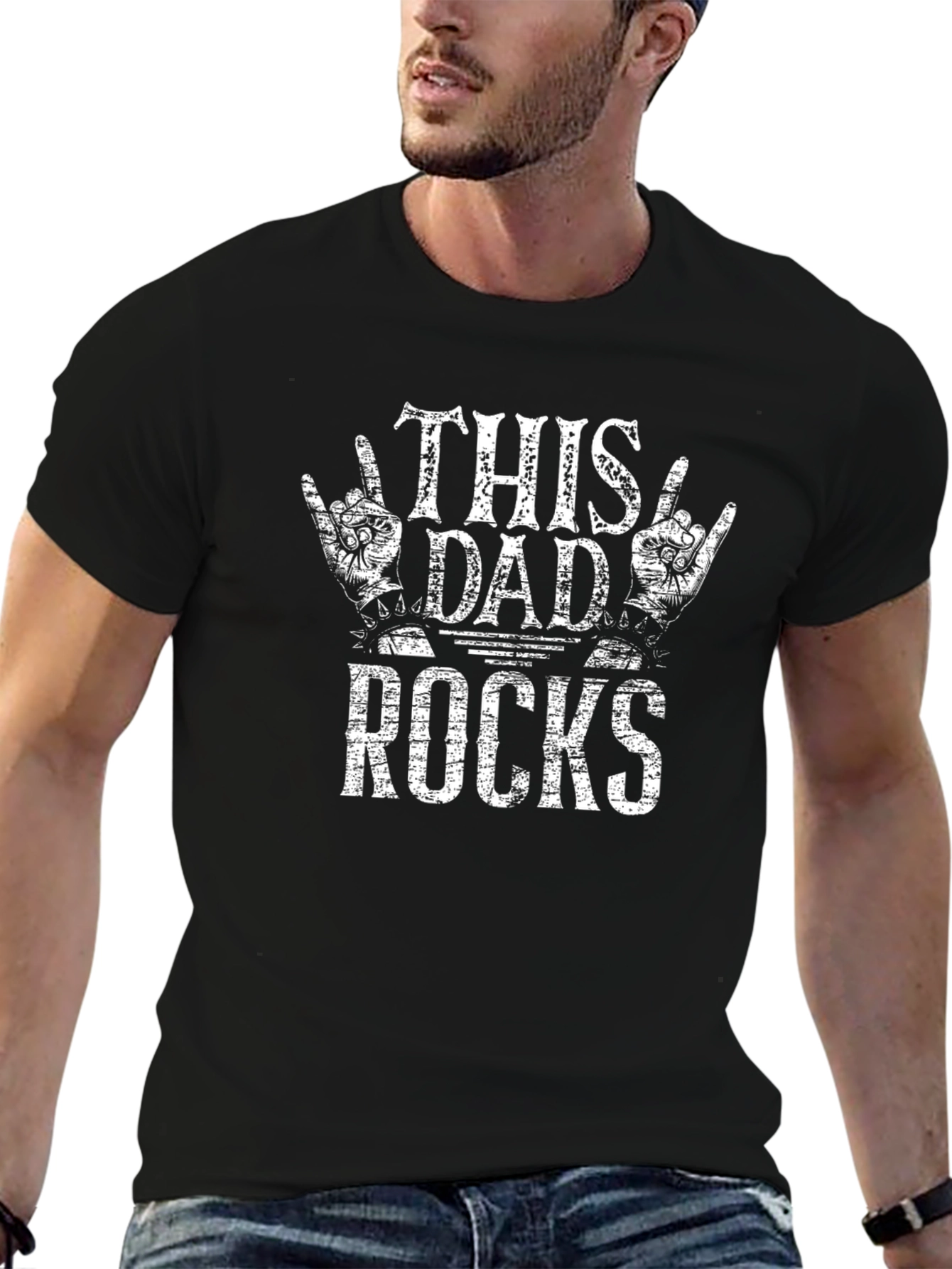 This Dad Rocks T-Shirt - Heavy Metal Style