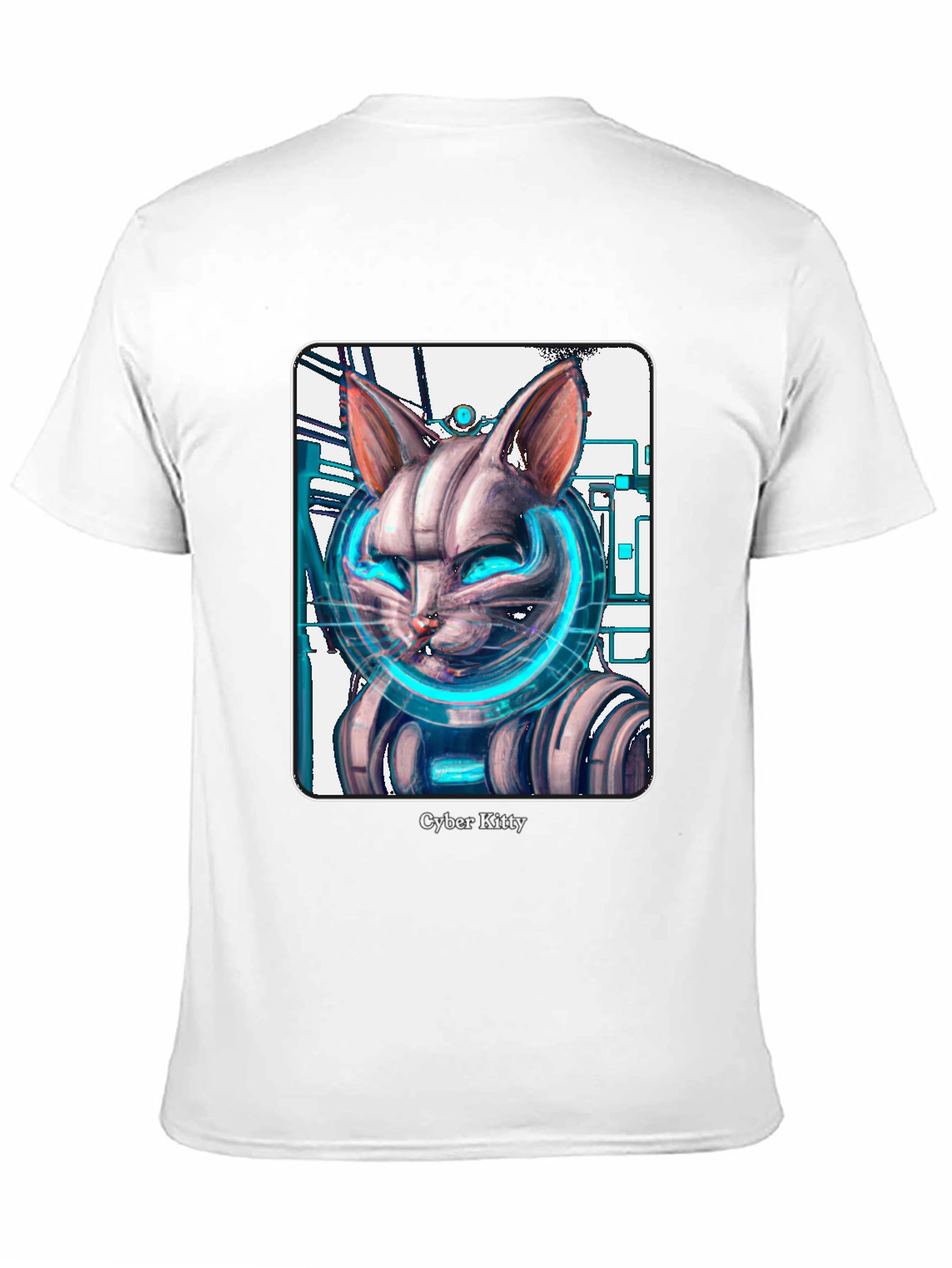 Cyber Kitty T-Shirt - Futuristic Cat Graphic Tee