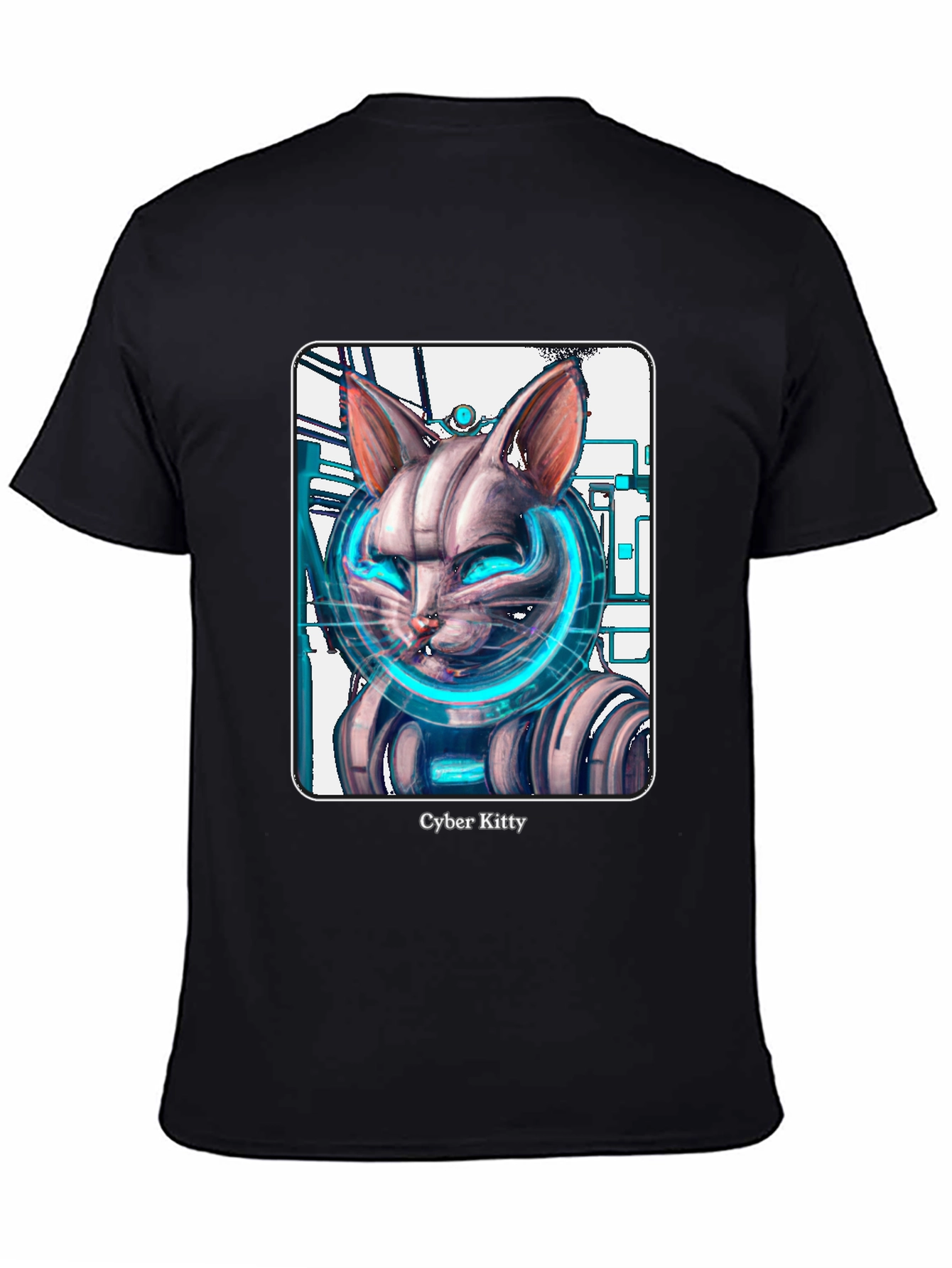 Cyber Kitty T-Shirt - Futuristic Cat Graphic Tee