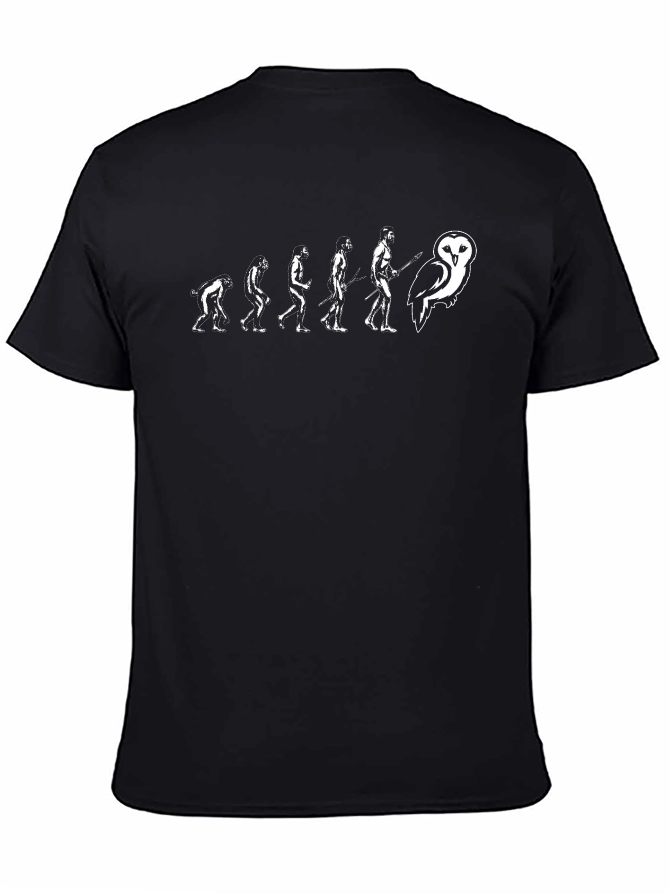 Evolution to Owl Black T-Shirt
