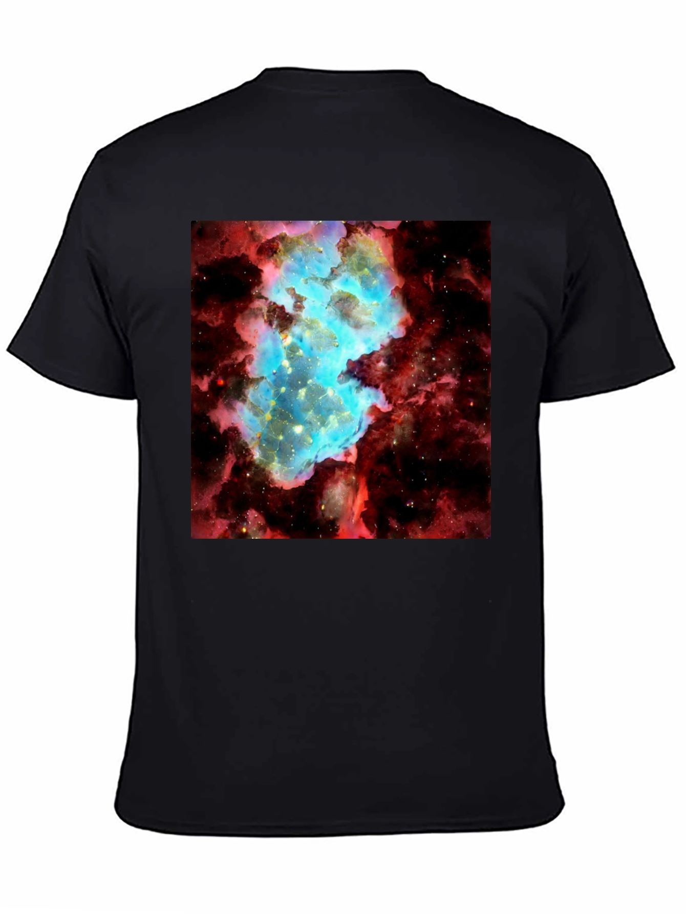 Nebula Graphic Tee - Galaxy Universe Print Black T-Shirt