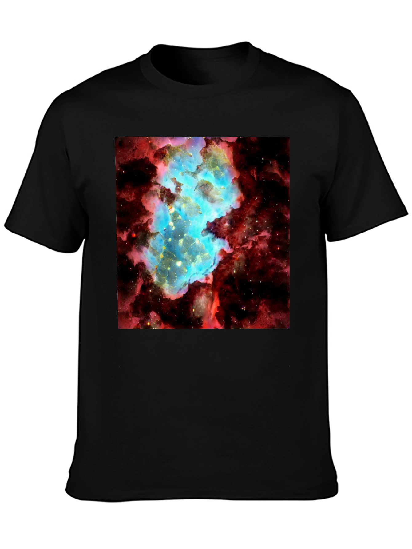 Nebula Graphic Tee - Galaxy Universe Print Black T-Shirt