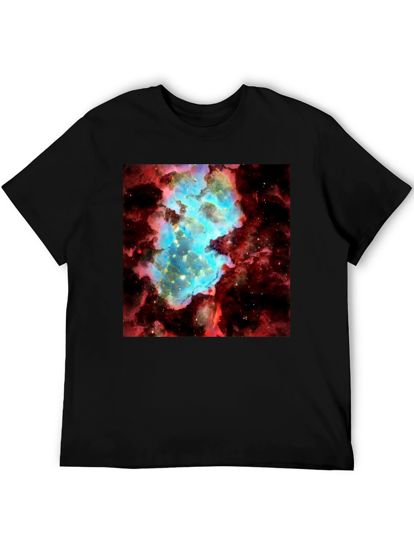 Nebula Graphic Tee - Galaxy Universe Print Black T-Shirt