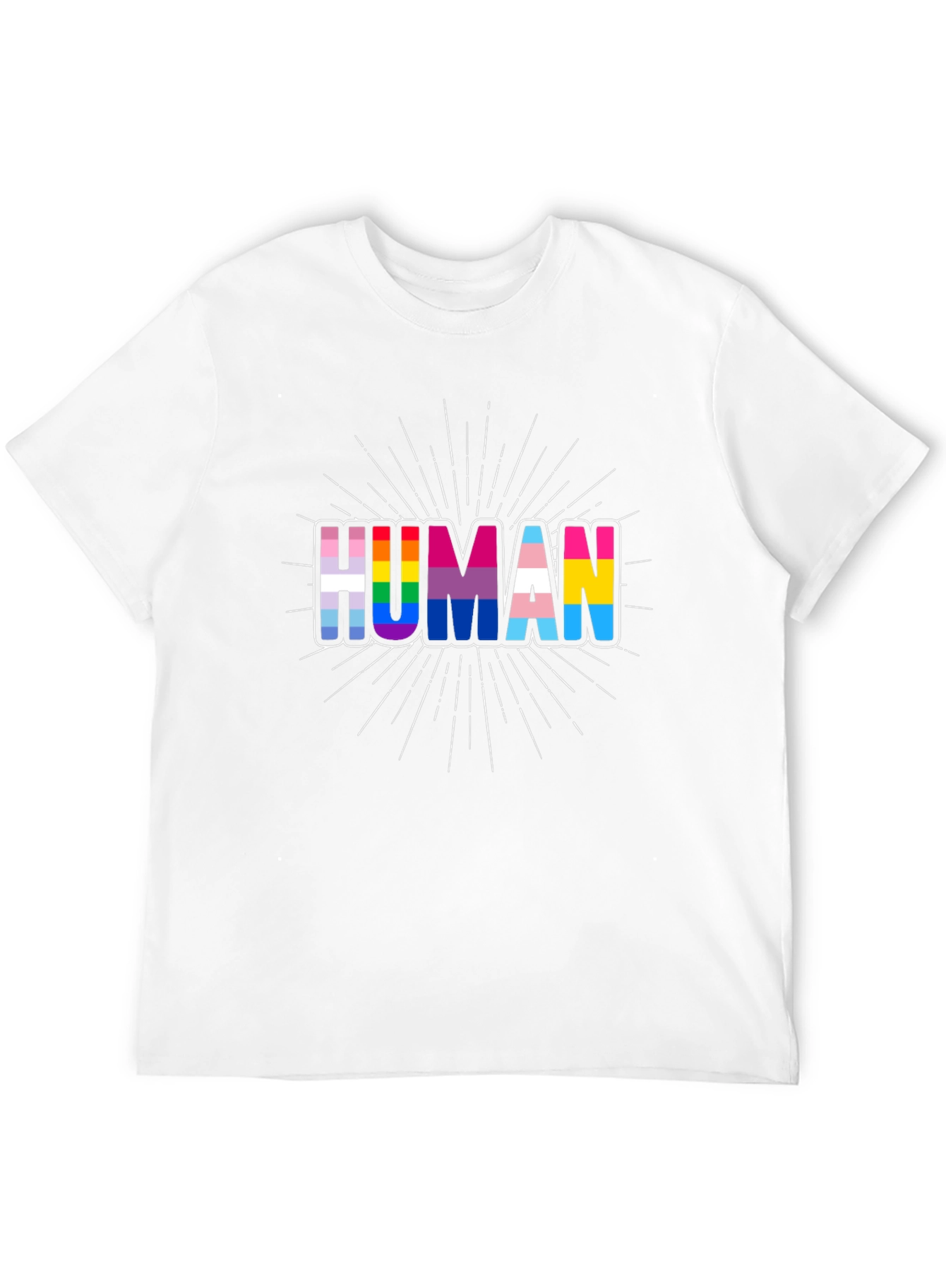 Human Pride T-Shirt LGBTQ+ Rainbow Graphic Tee