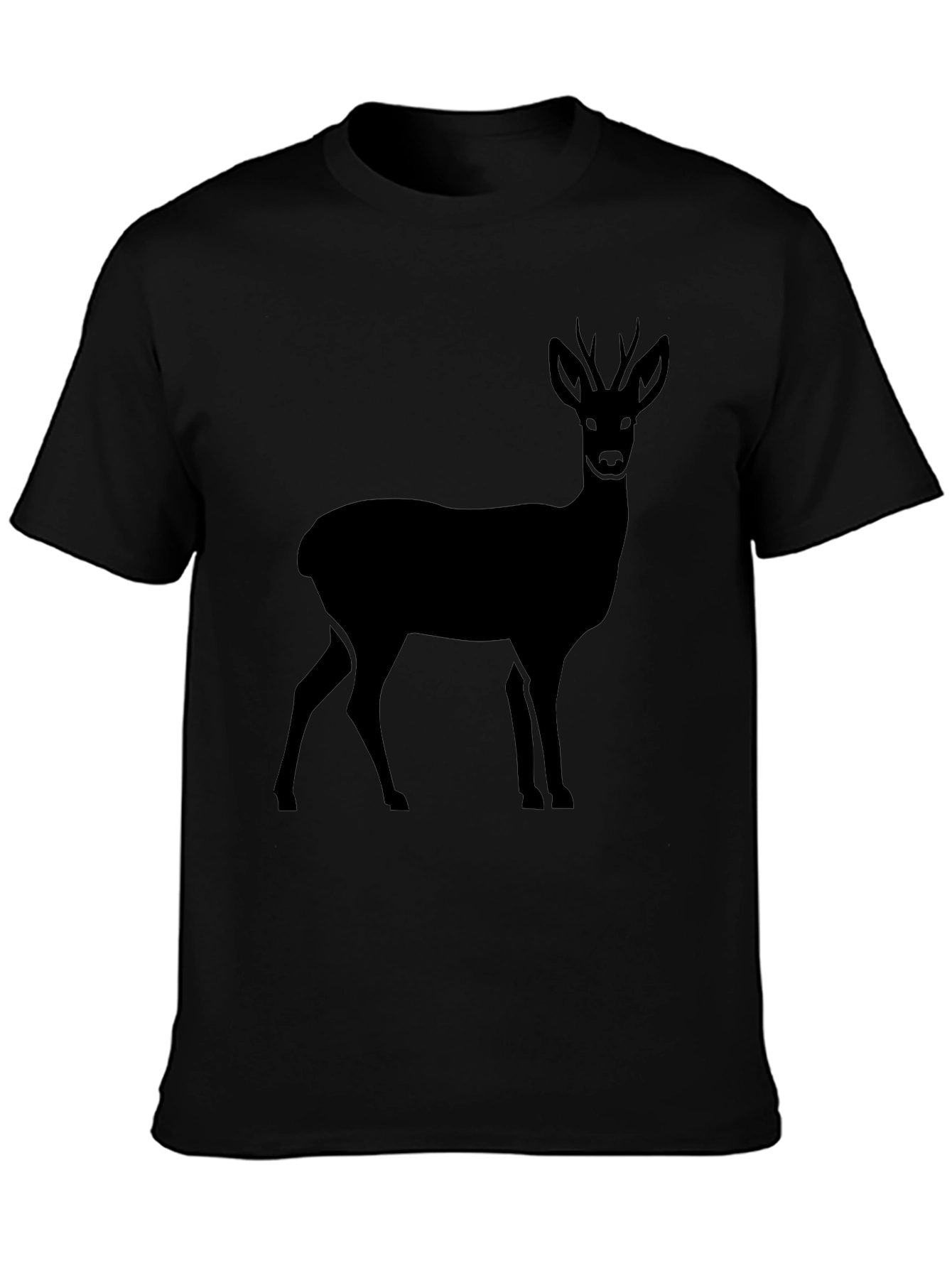Mens Black Deer Silhouette Graphic T-Shirt