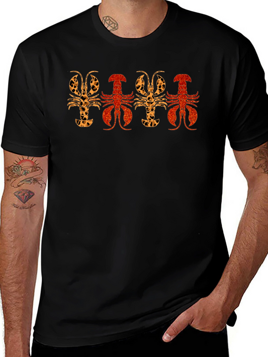 Lobster Print Crew Neck T-Shirt