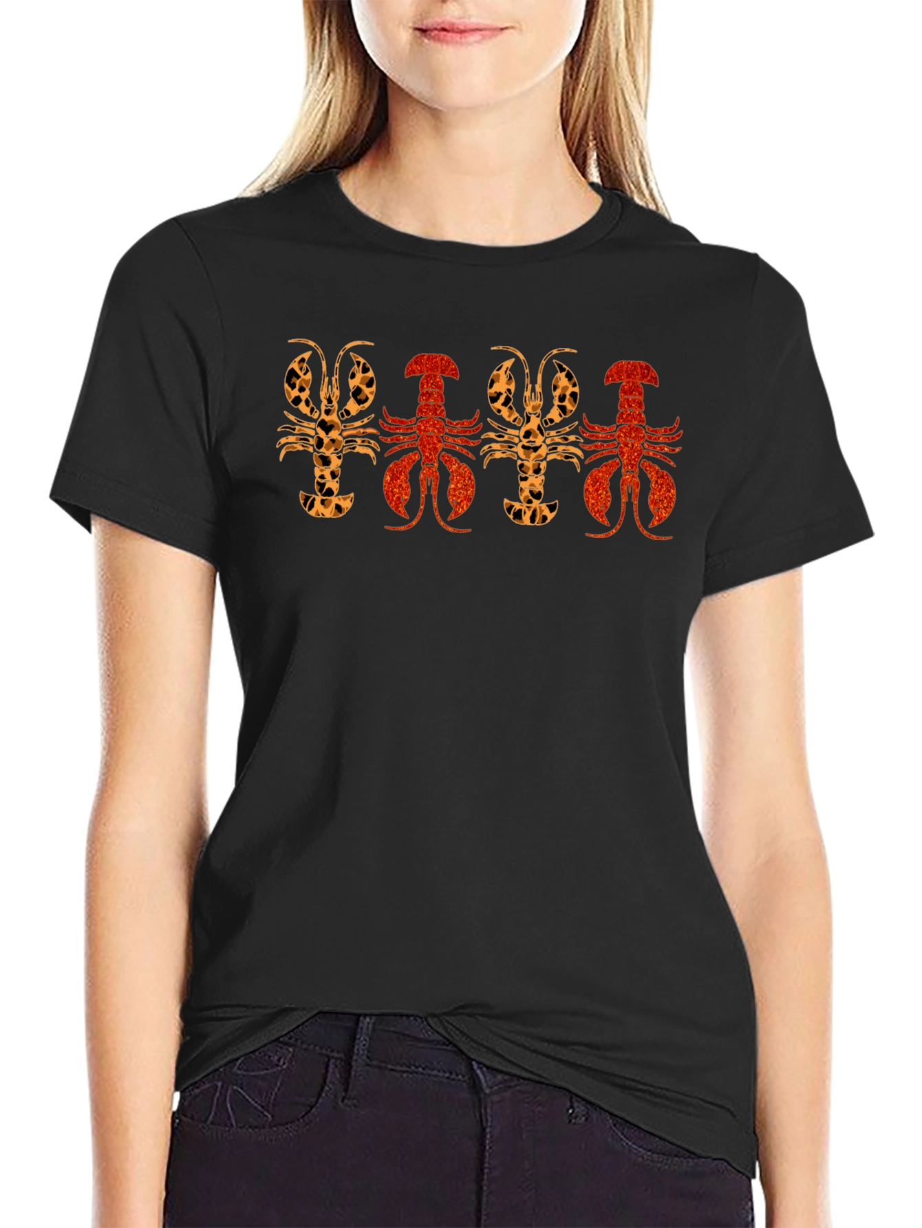Lobster Print Crew Neck T-Shirt