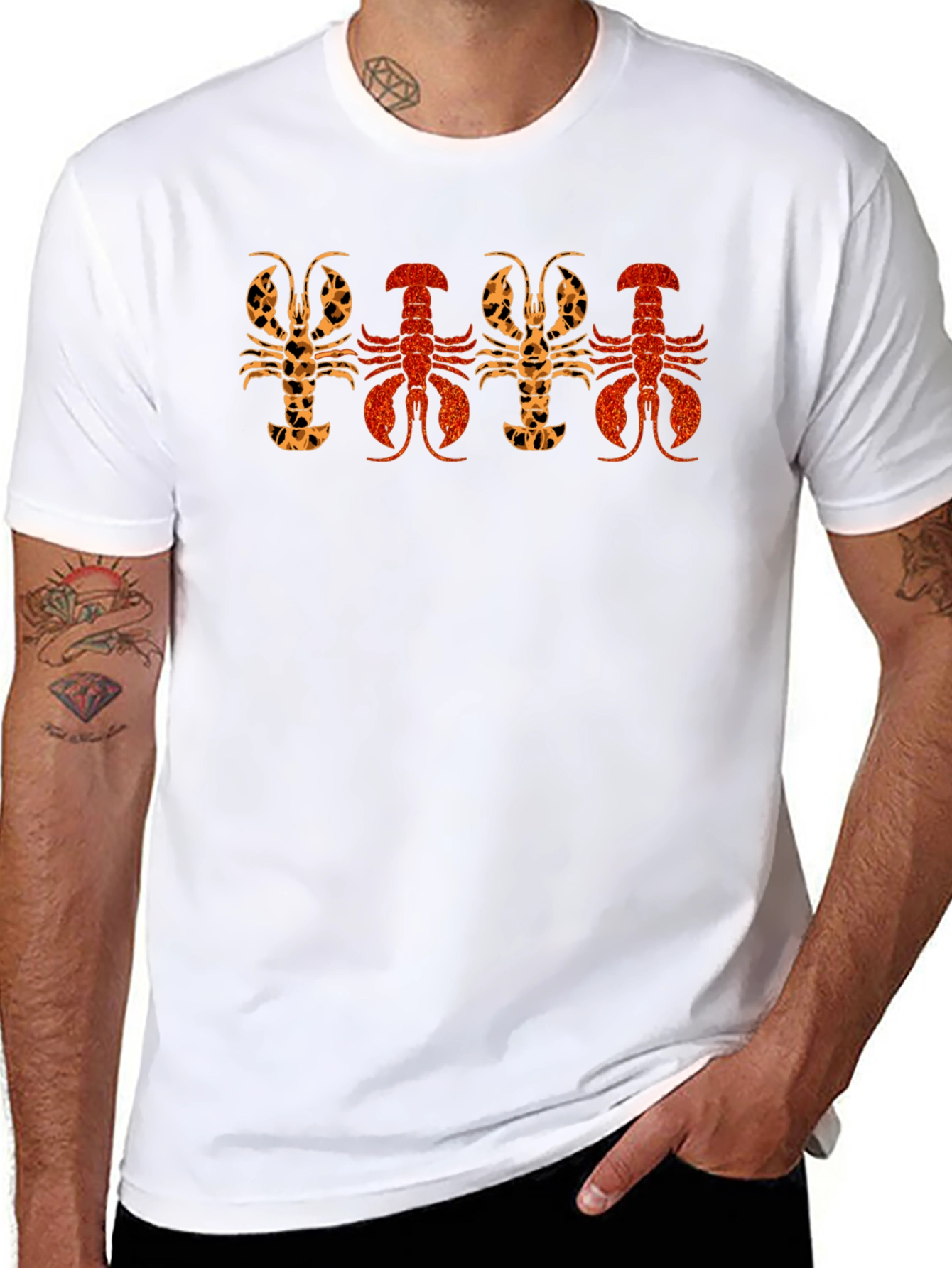 Lobster Print Crew Neck T-Shirt