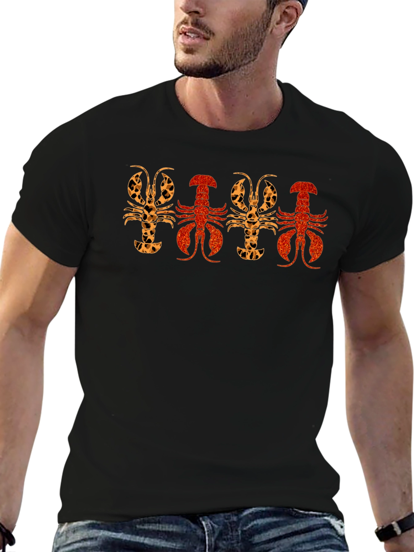 Lobster Print Crew Neck T-Shirt